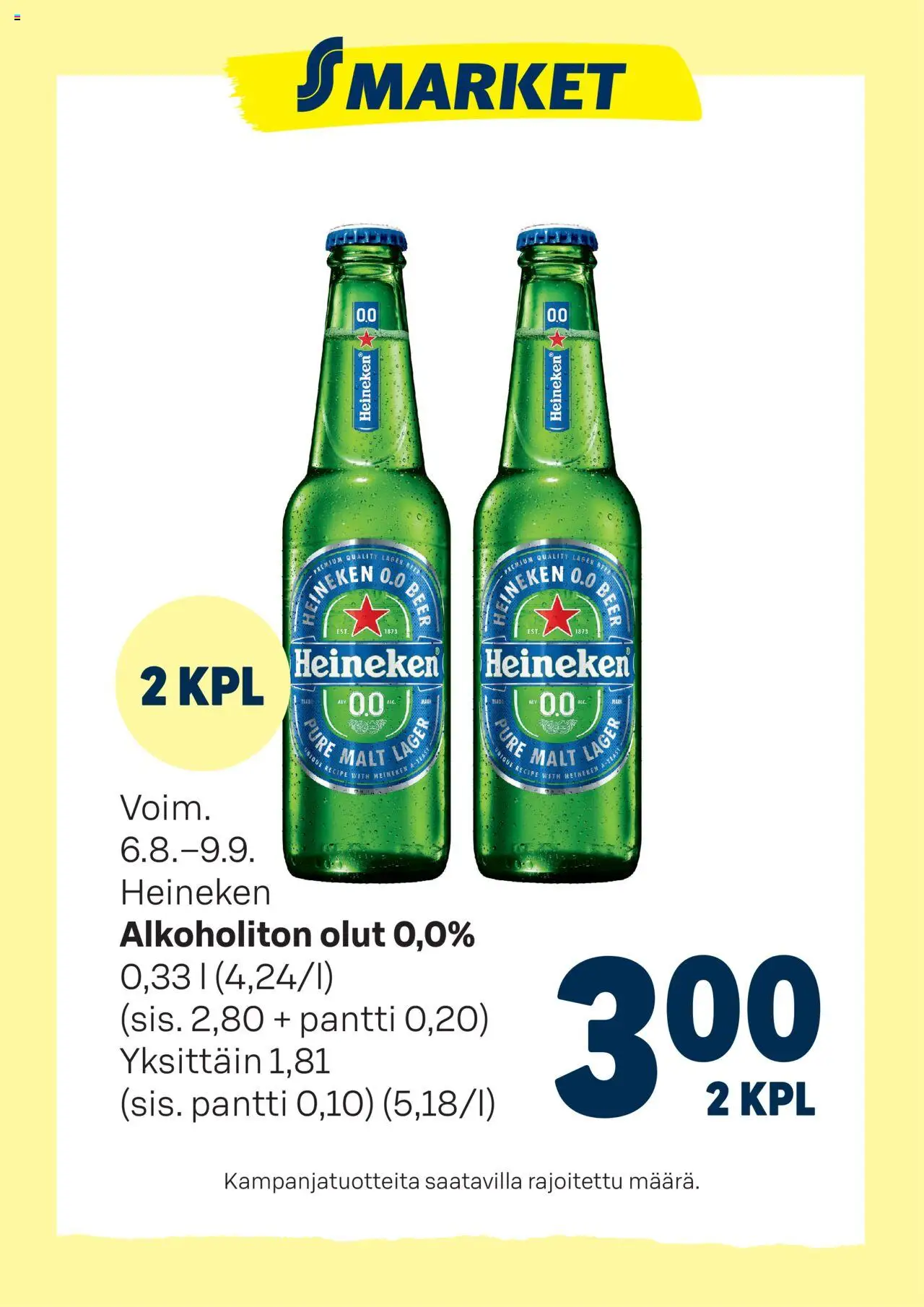 S-market tarjoukset Heineken - sivu 1- voimassa alkaen 06/08/2025