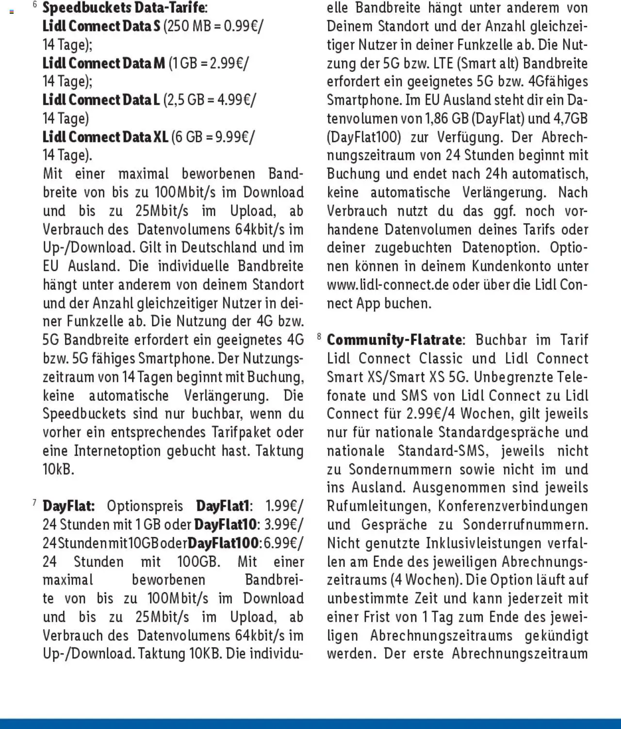 Lidl Tarifübersicht - Seite 16 - gültig ab 01.01.2025