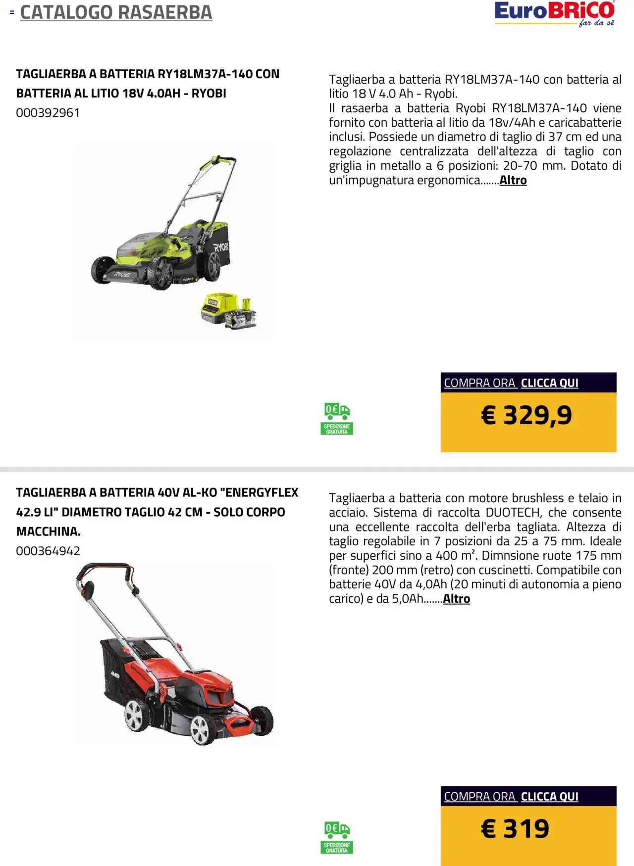 Eurobrico Rasaerba catalogo - pagina 31 - valido dal 23/07/2025