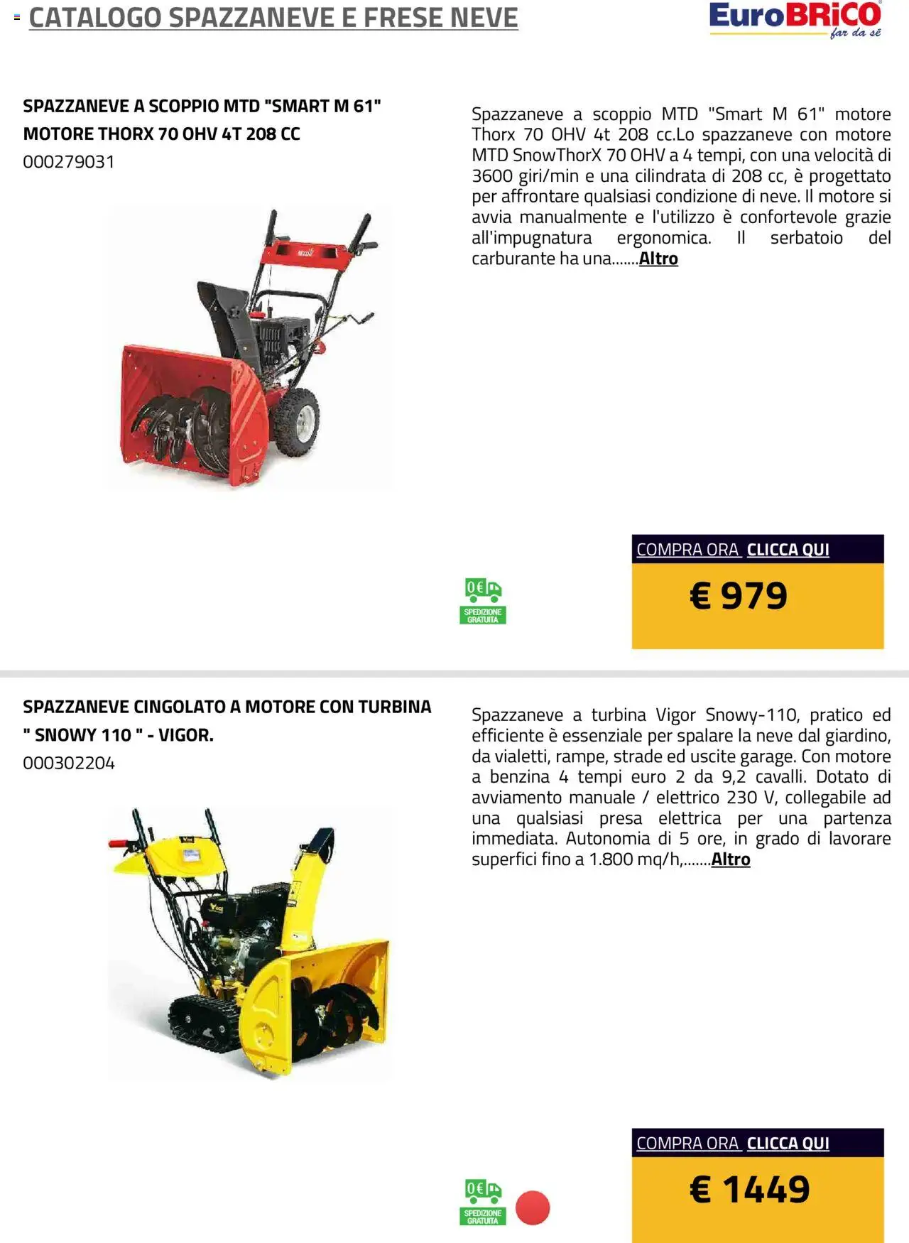Eurobrico Spazzaneve e Frese neve catalogo - pagina 2 - valido dal 23/07/2025