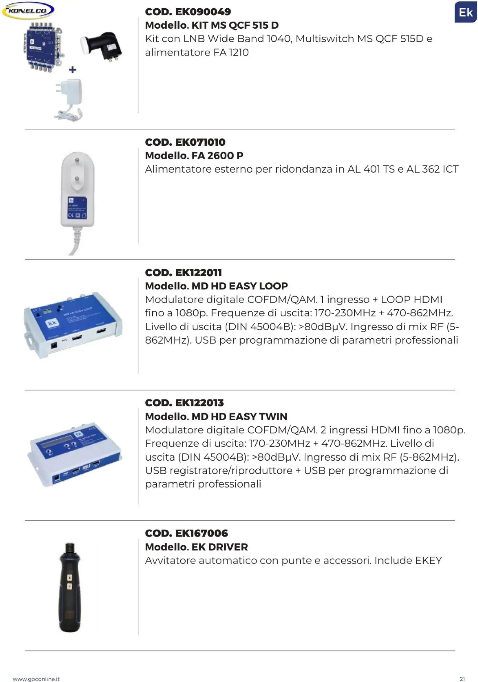 GBC Catalistino EK Konelco catalogo - pagina 21 - valido dal 09/12/2025