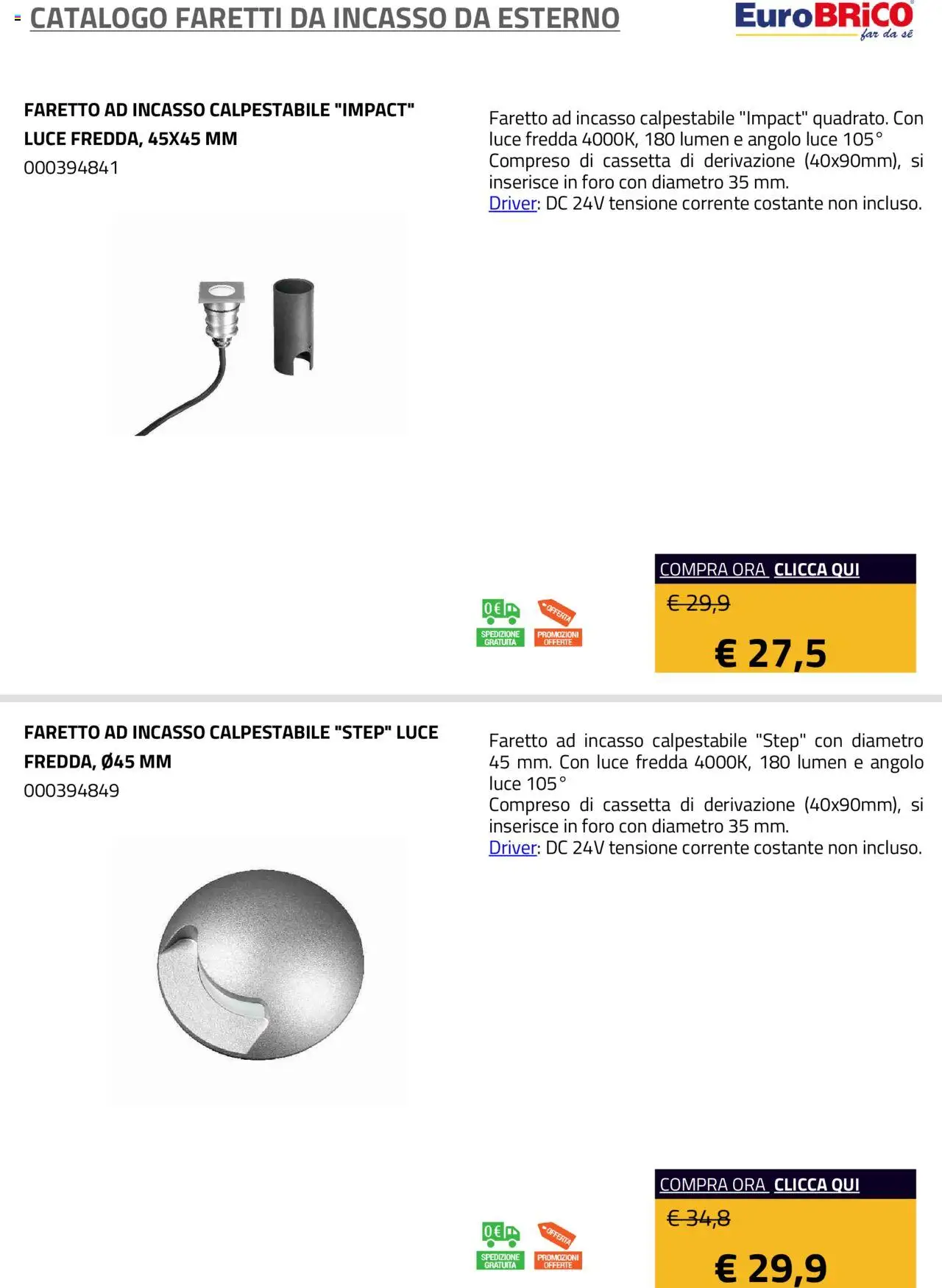 Eurobrico Faretti da Incasso da Esterno catalogo - pagina 5 - valido dal 23/07/2025