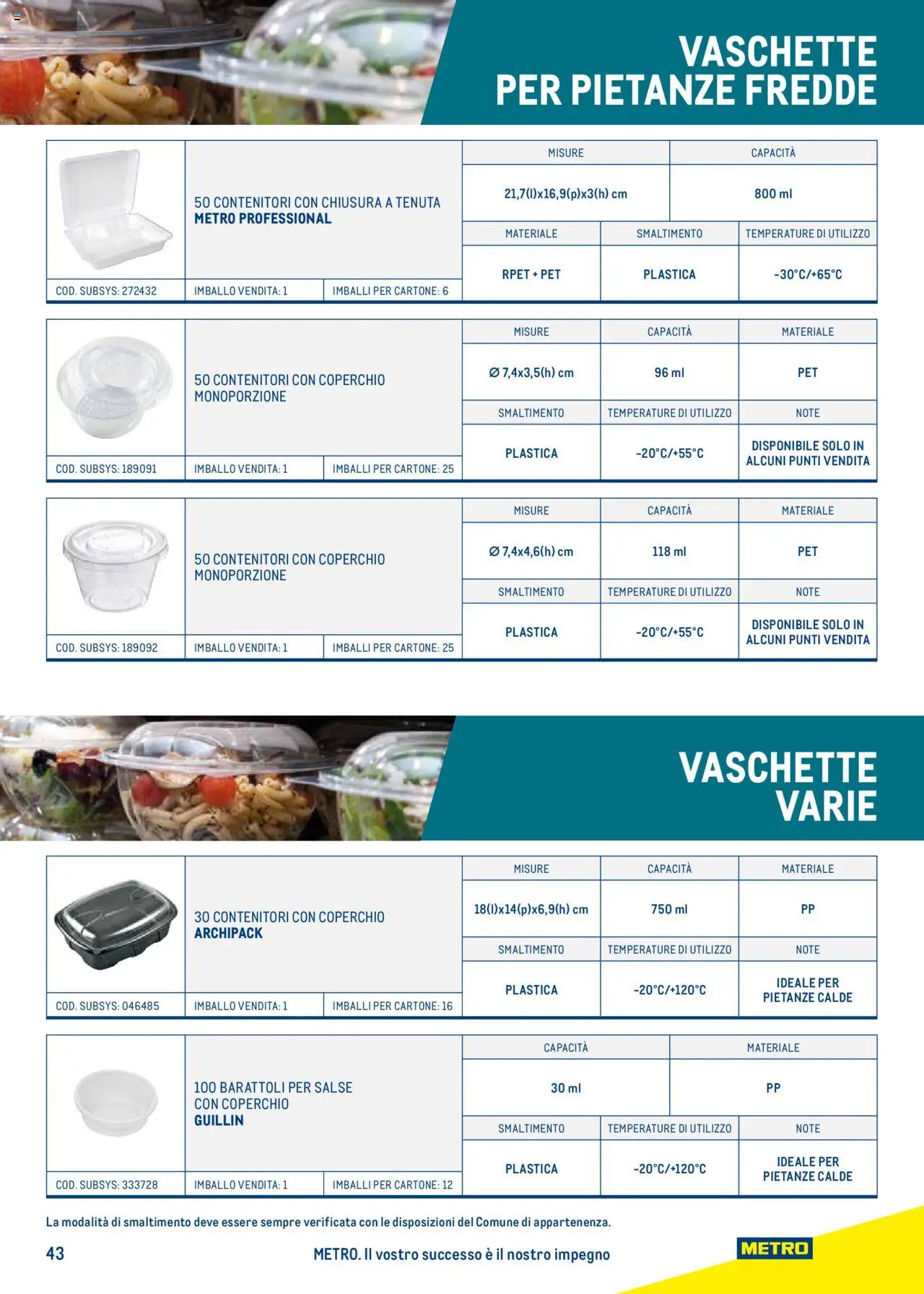 Catalogo Take Away e Monouso 2024 Metro	 - pagina 43 - valido dal 22/07/2024
