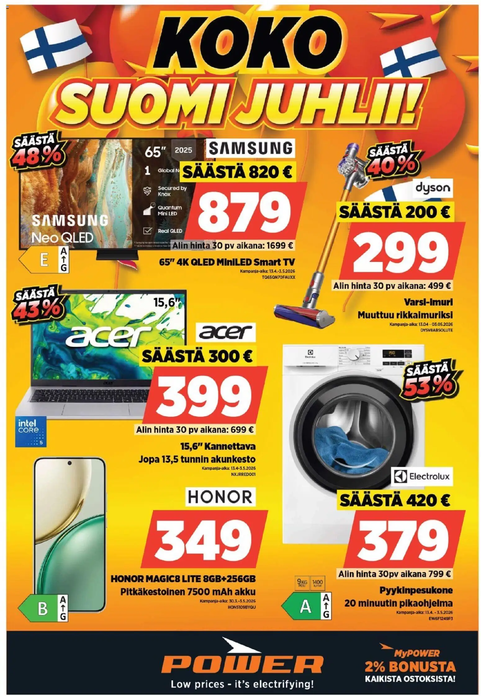 Power tarjoukset - sivu 1- voimassa alkaen 13/04/2026