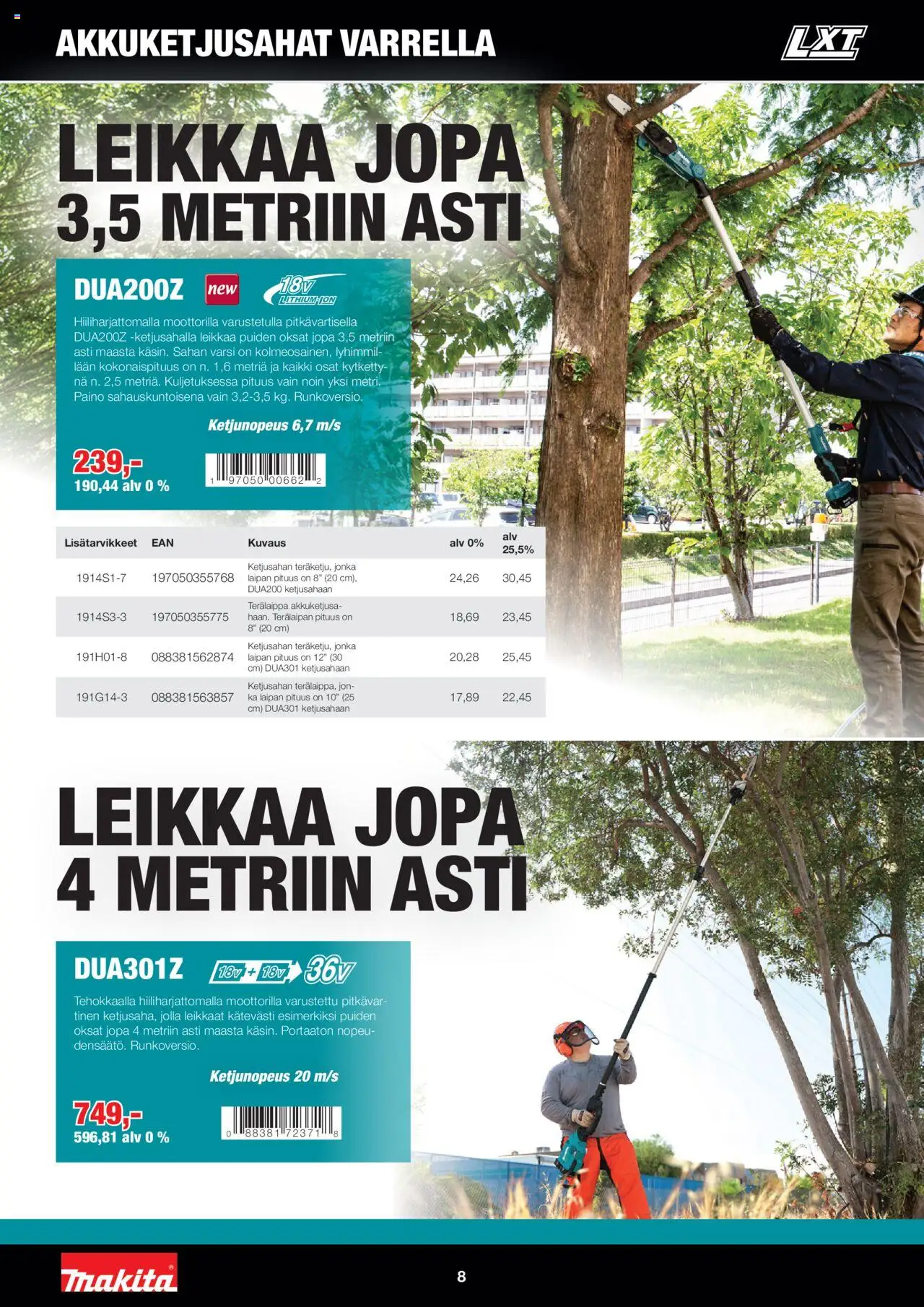 Makita tarjoukset - LXT Puutarha 2025 - sivu 8- voimassa alkaen 08/05/2025