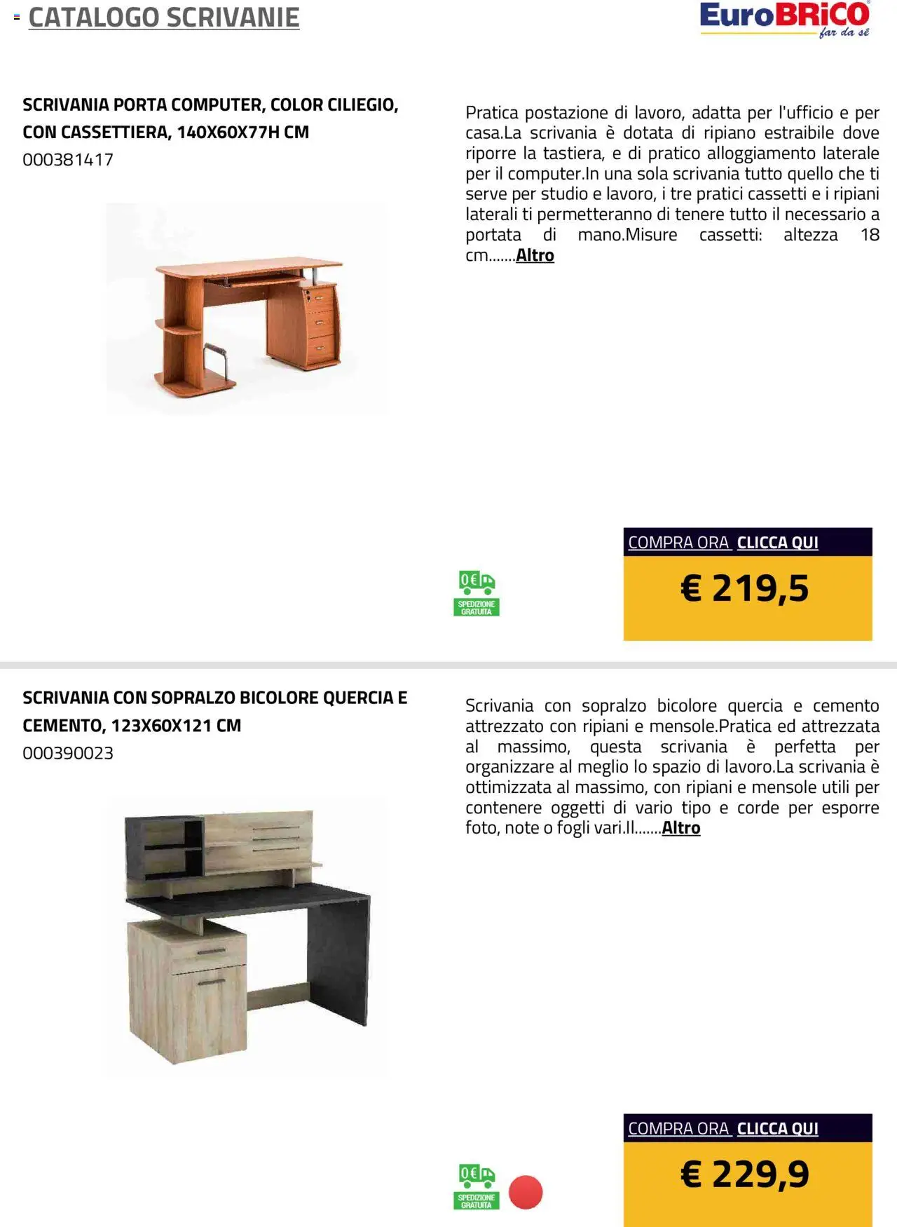 Eurobrico Scrivanie catalogo - pagina 10 - valido dal 23/07/2025