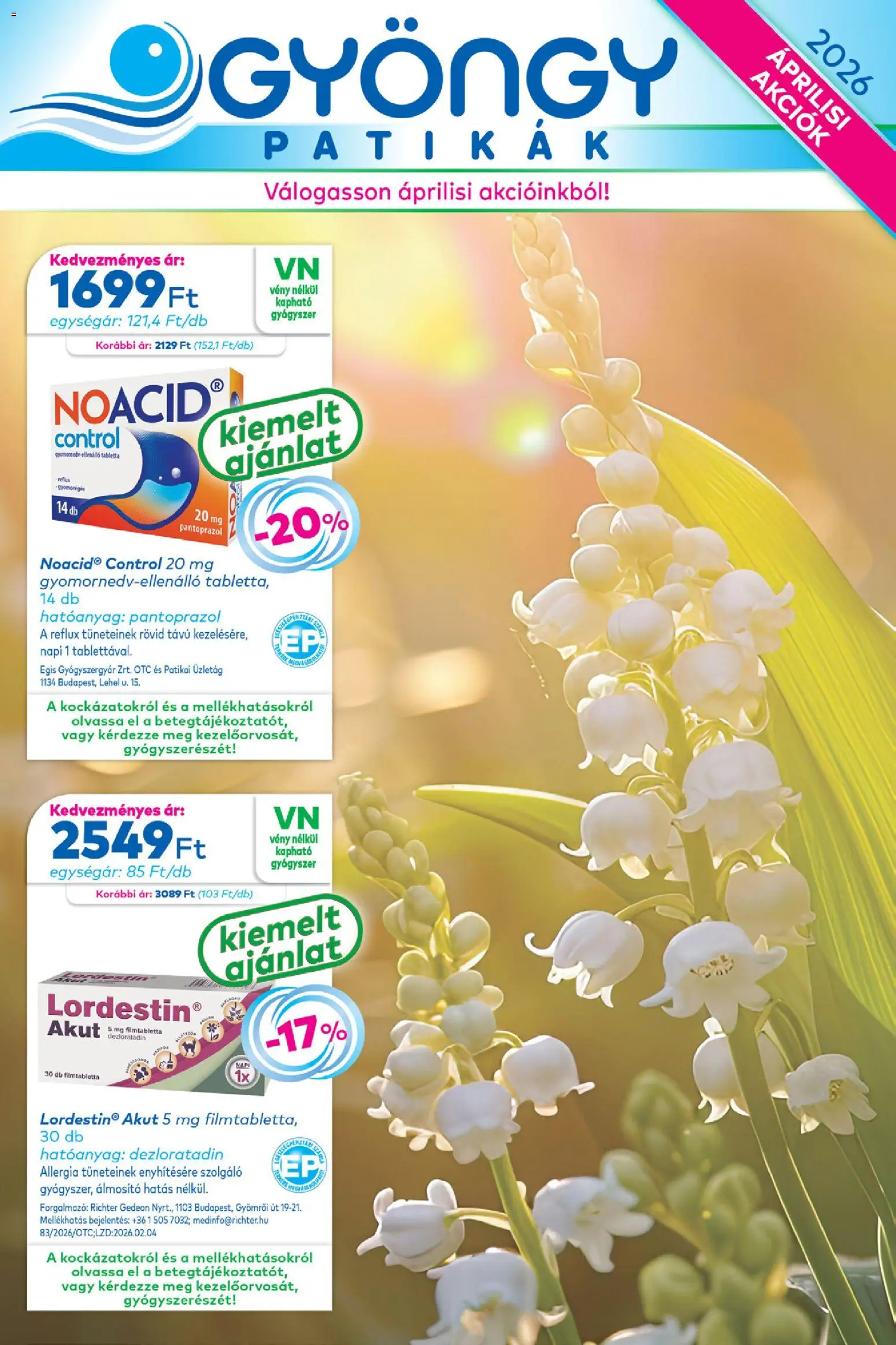 Gyöngy Patikák akciós újság - 1oldal - érvényes 2026.04.01.-tól