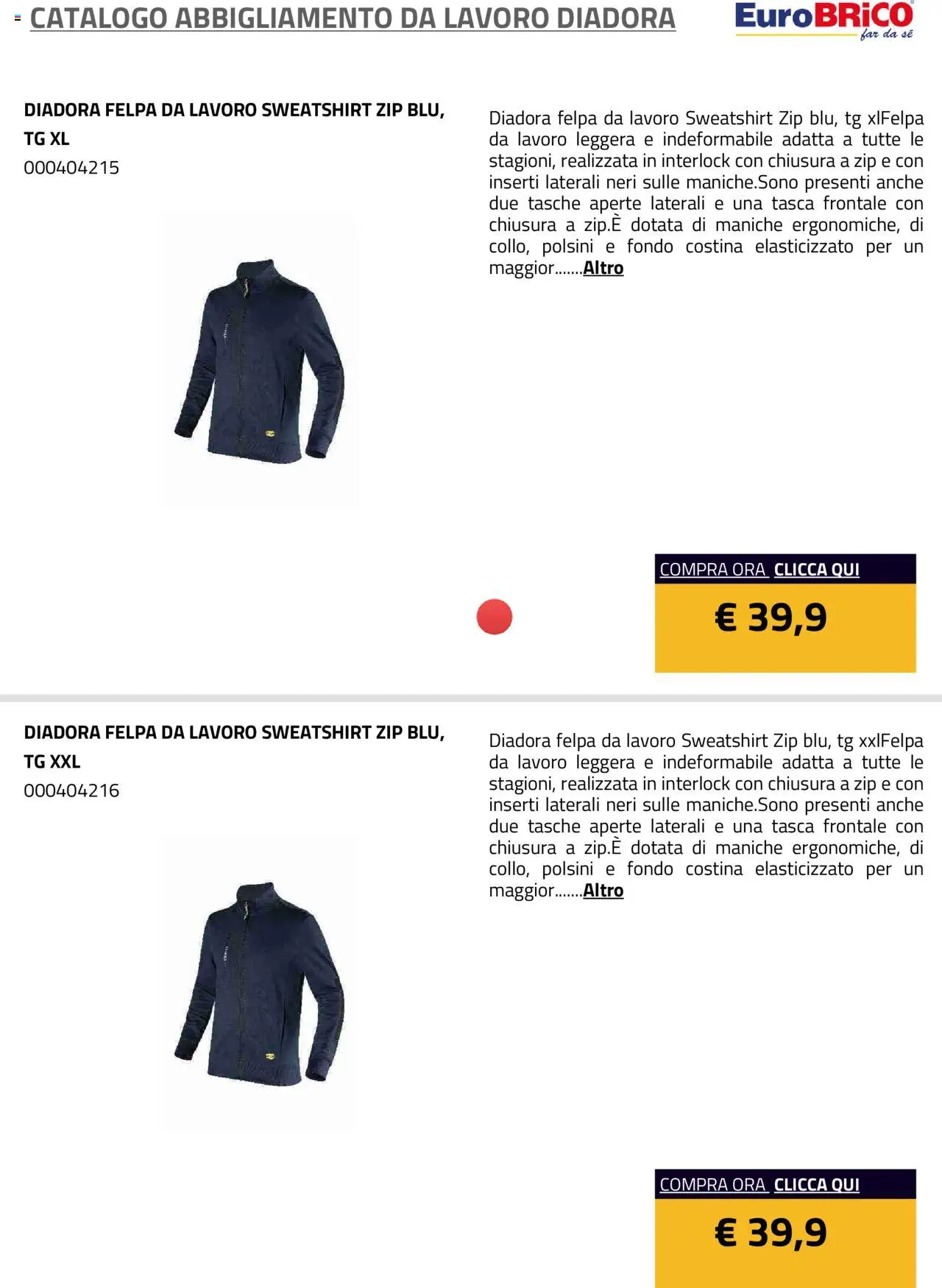 Eurobrico Abbigliamento da Lavoro Diadora catalogo - pagina 57 - valido dal 23/07/2025