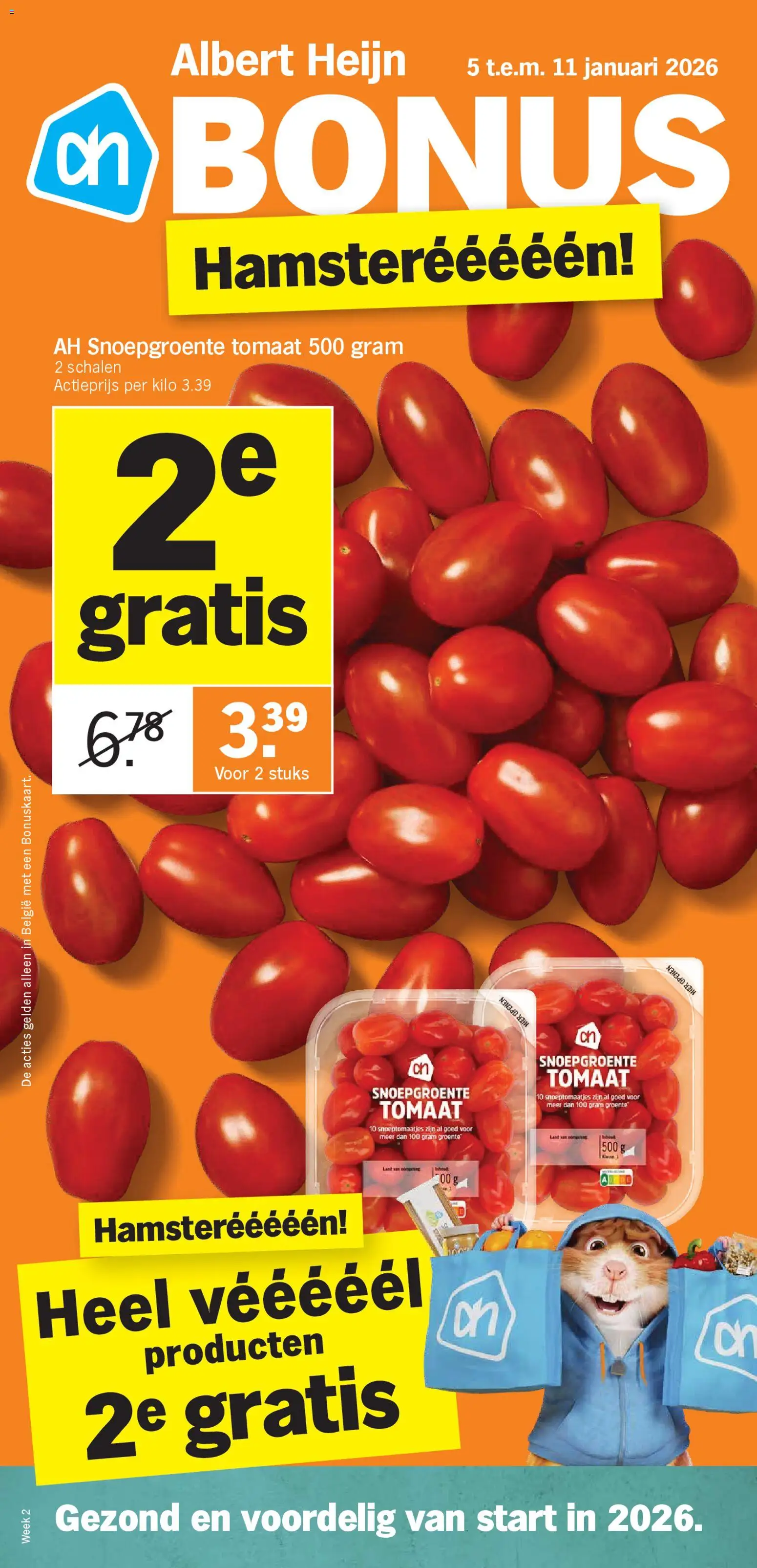 Albert Heijn folder week  / de la semaine 2 - pagina 1- geldig vanaf 05/01/2026