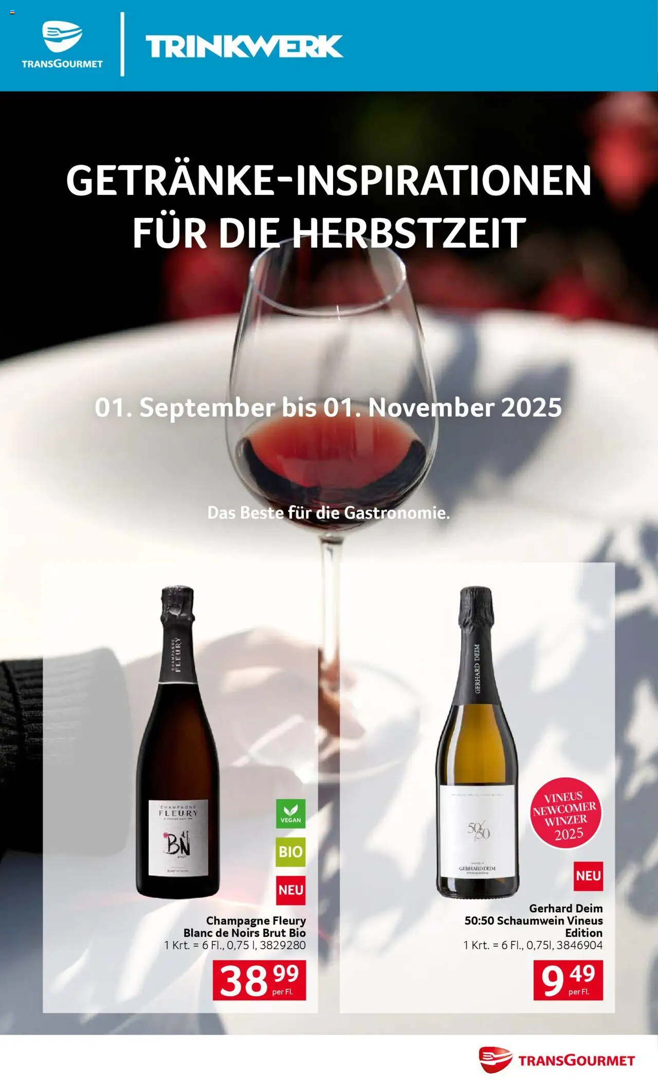 Transgourmet Trinkwerk Herbst - Seite 1- gültig ab 01.09.2025