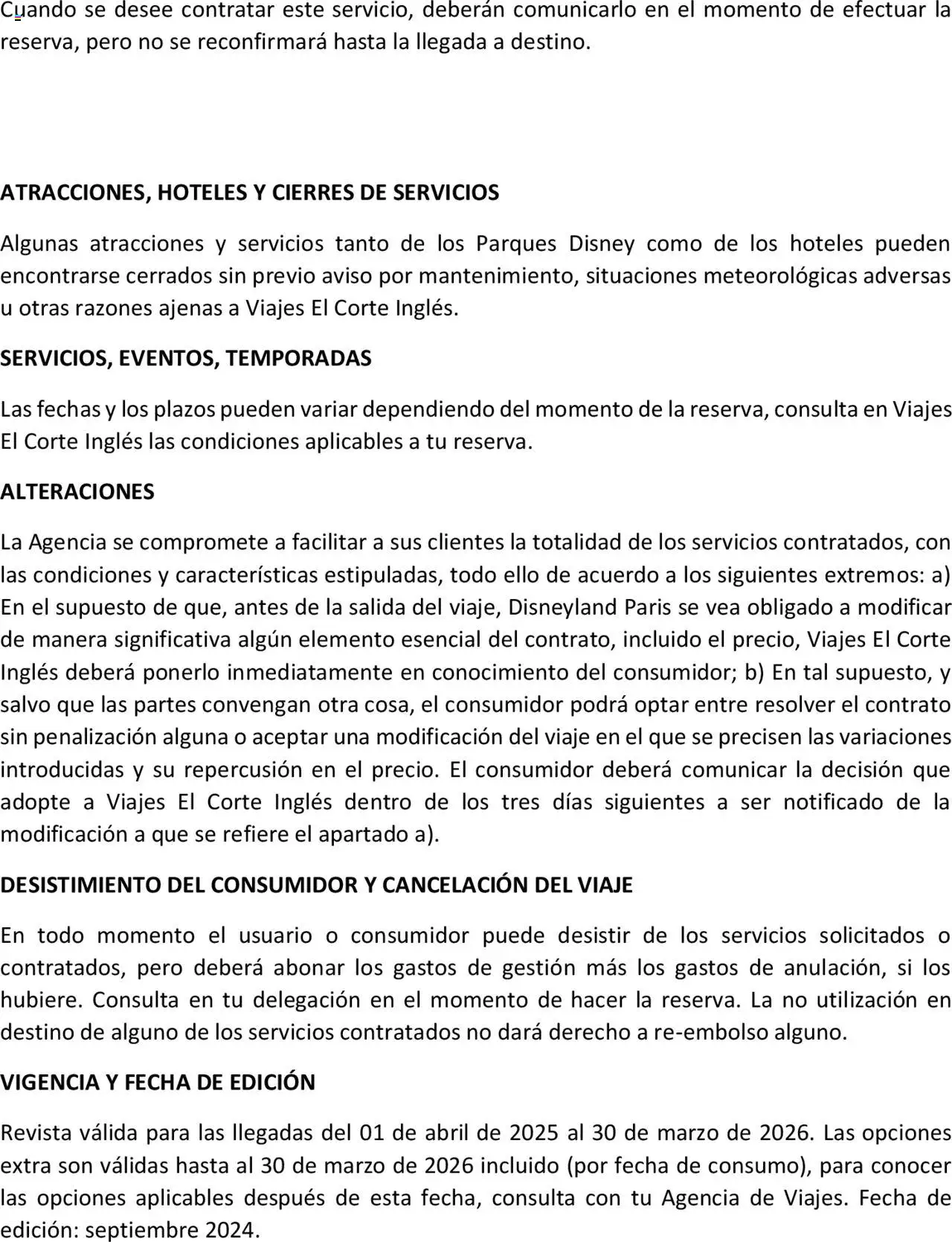 Viajes El Corte Inglés - Disneyland Paris 2025 2026 - Página de 57 - Válido desde 01/04/2025