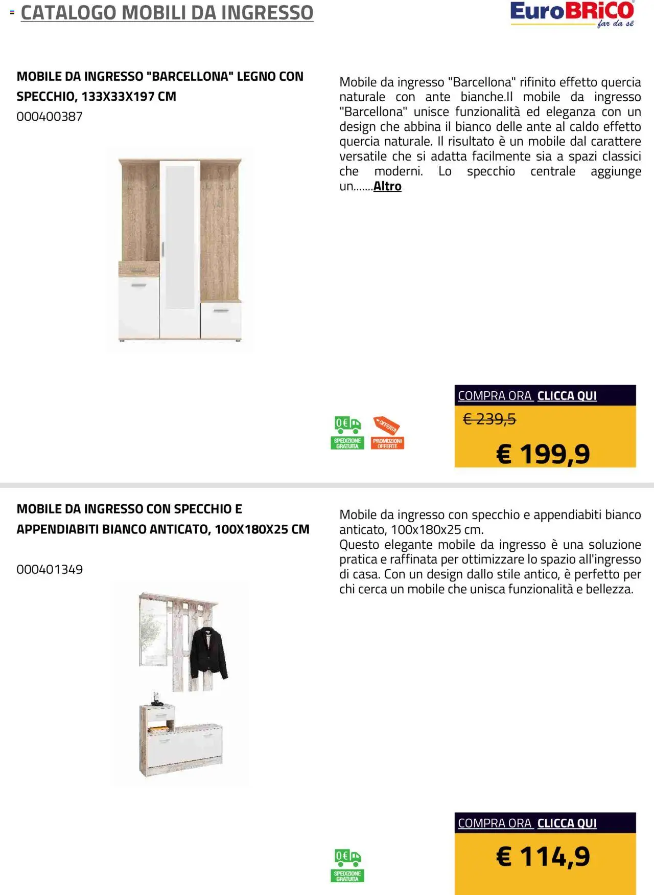 Eurobrico Mobili da ingresso catalogo - pagina 3 - valido dal 23/07/2025