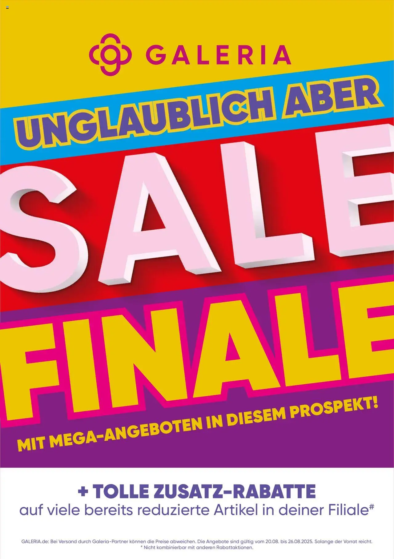 Galeria Karstadt Kaufhof Prospekt 	 - Seite 1 - gültig ab 20.08.2025