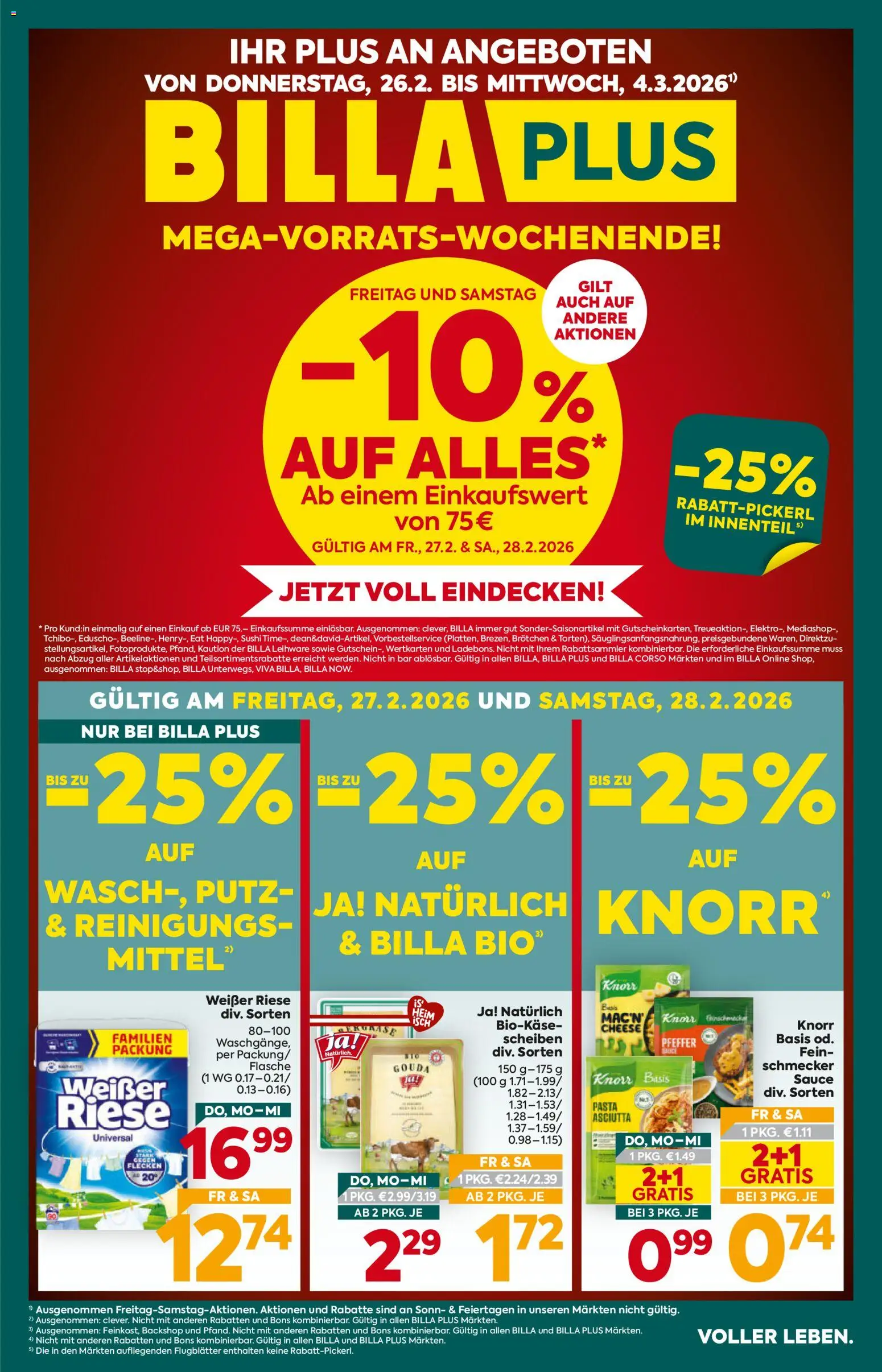 Billa Plus Flugblatt - Seite 1- gültig ab 26.02.2026