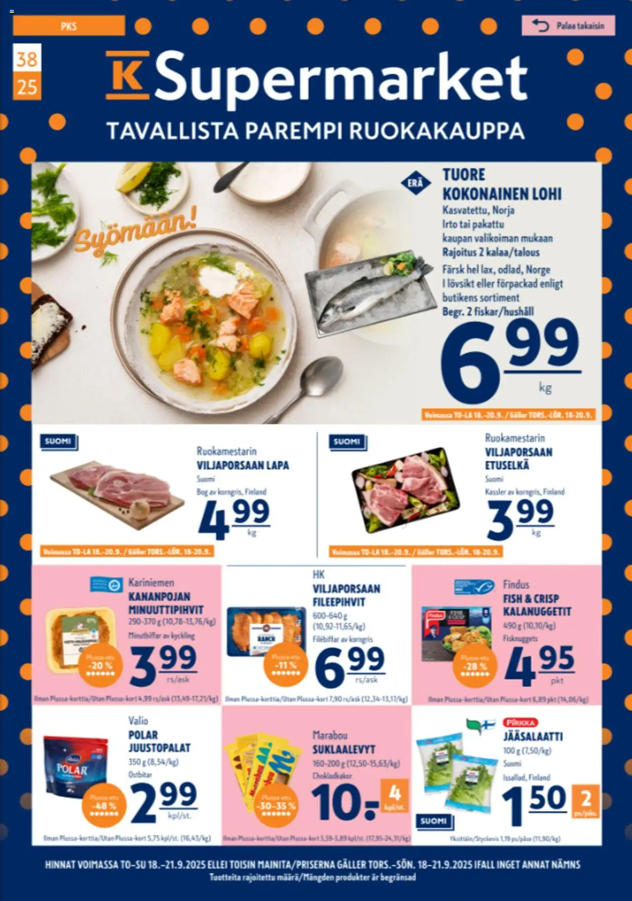 K-Supermarket tarjoukset - sivu 1- voimassa alkaen 18/09/2025