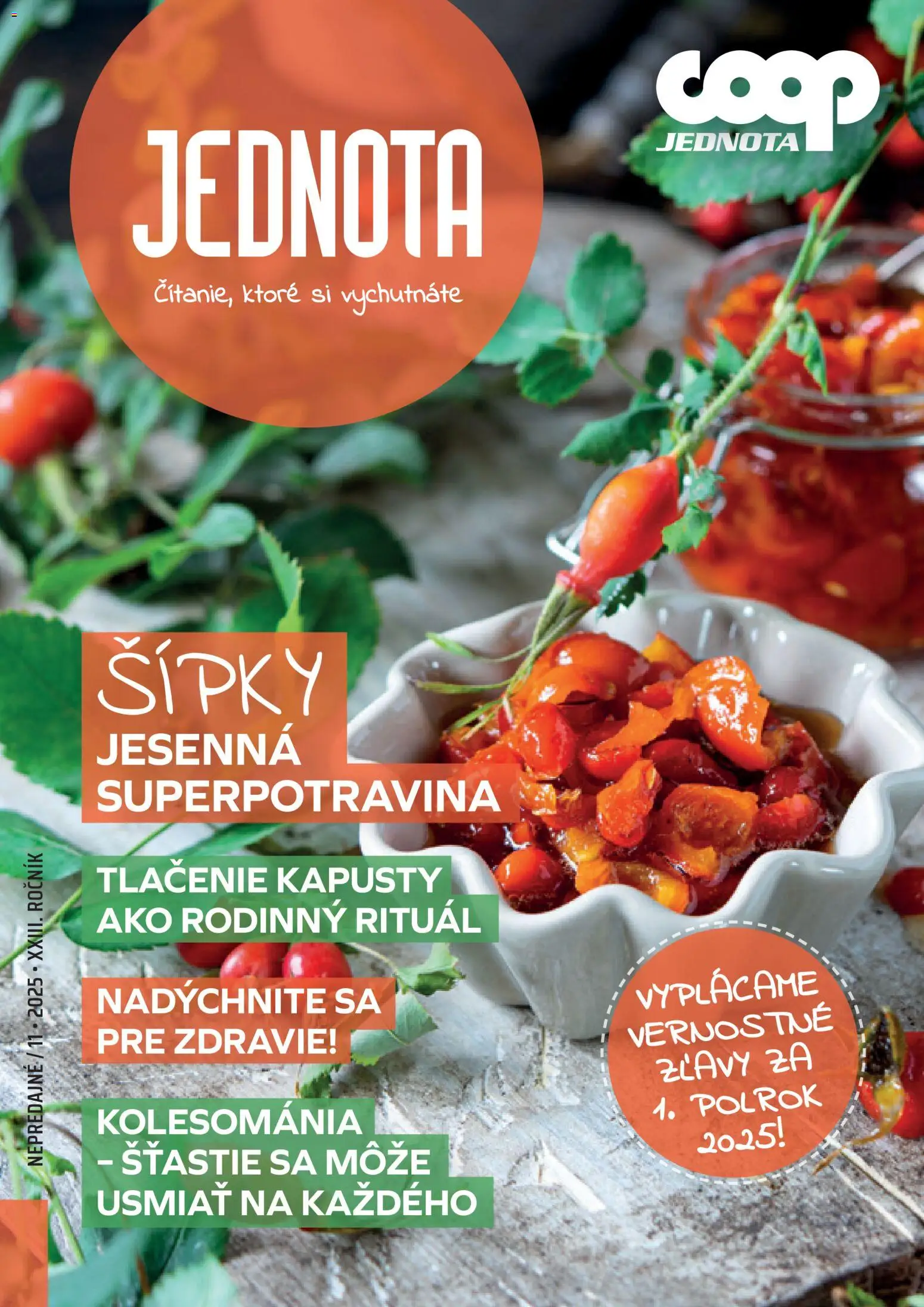 COOP Jednota časopis - strana 1- platný od 01.11.2025