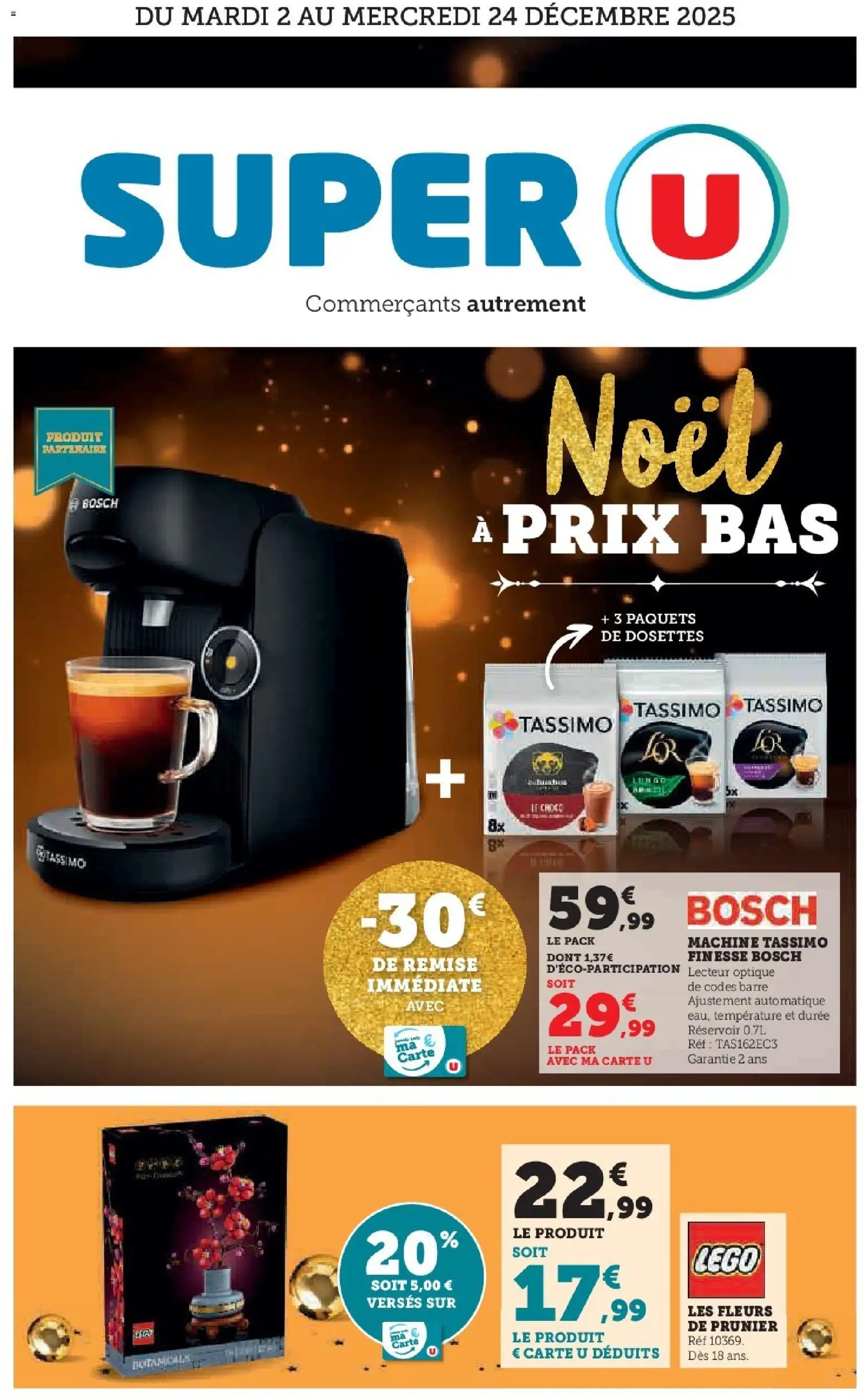 Super U - Noël à prix bas - page 1 - valable à partir du 02/12/2025