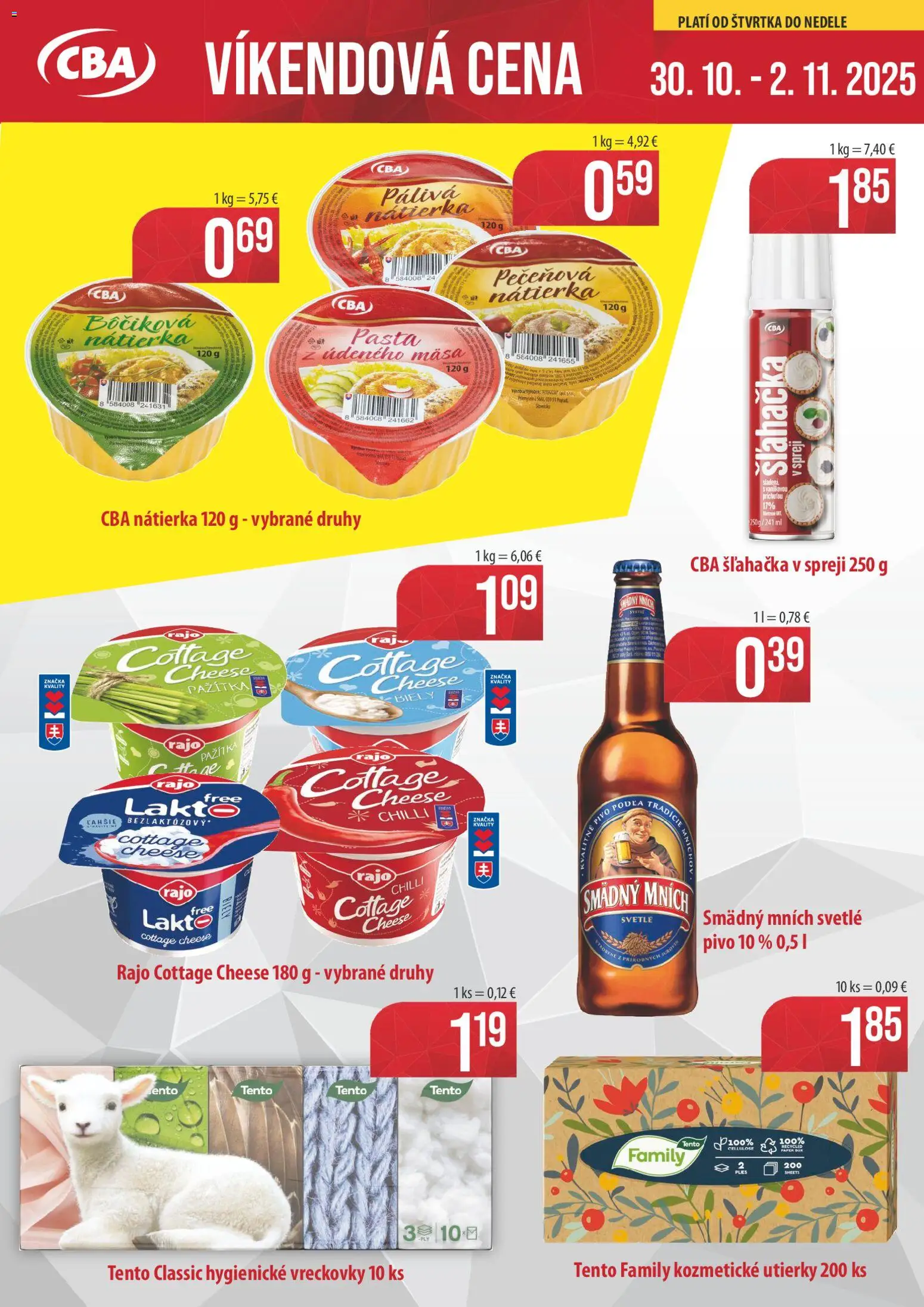 CBA Verex víkendová cena - strana 1- platný od 30.10.2025