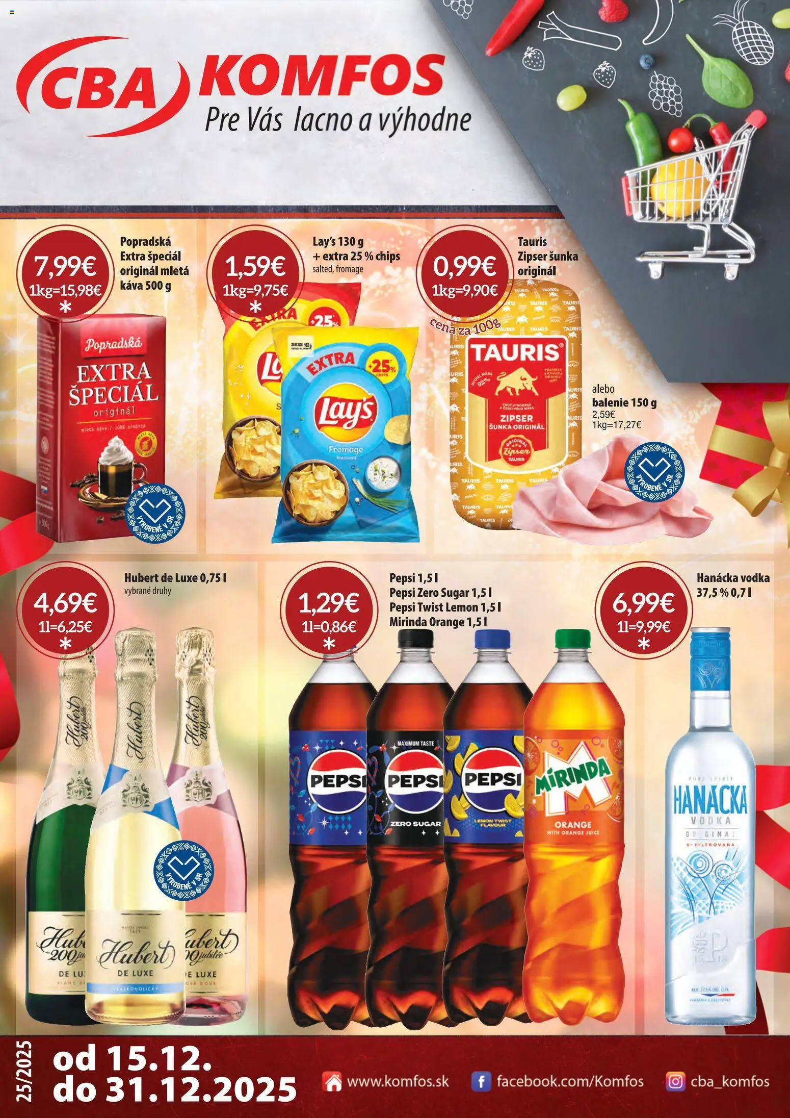 CBA Komfos leták - strana 1- platný od 15.12.2025
