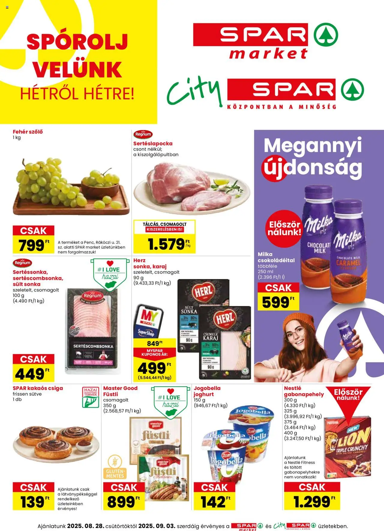 Spar - City Spar szórólap - 1oldal - érvényes 2025.08.28.-tól