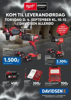 Forhåndsvisning Davidsen - Milwaukee Event Allerød gyldig fra 04/09/2025