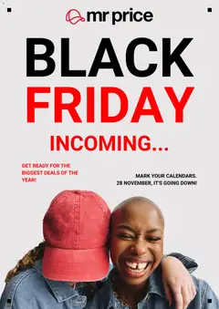 Preview Mr Price Black Friday Notice valid from 30/10/2025
