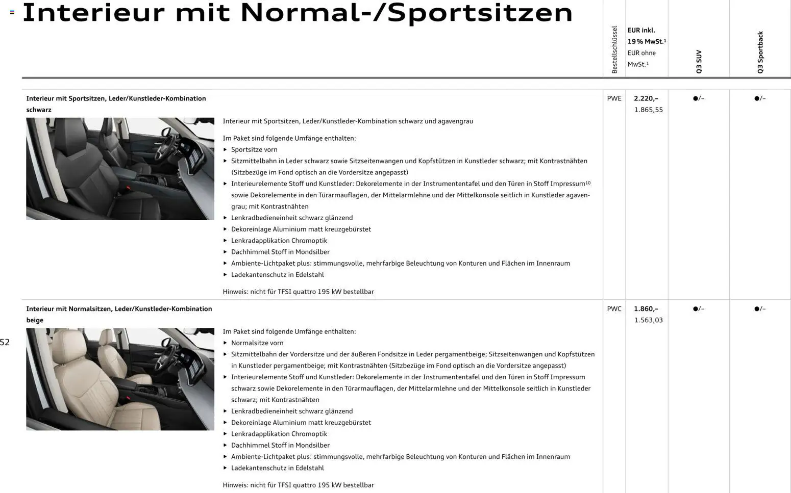 Audi Q3 - Seite 52 - gültig ab 09.01.2025