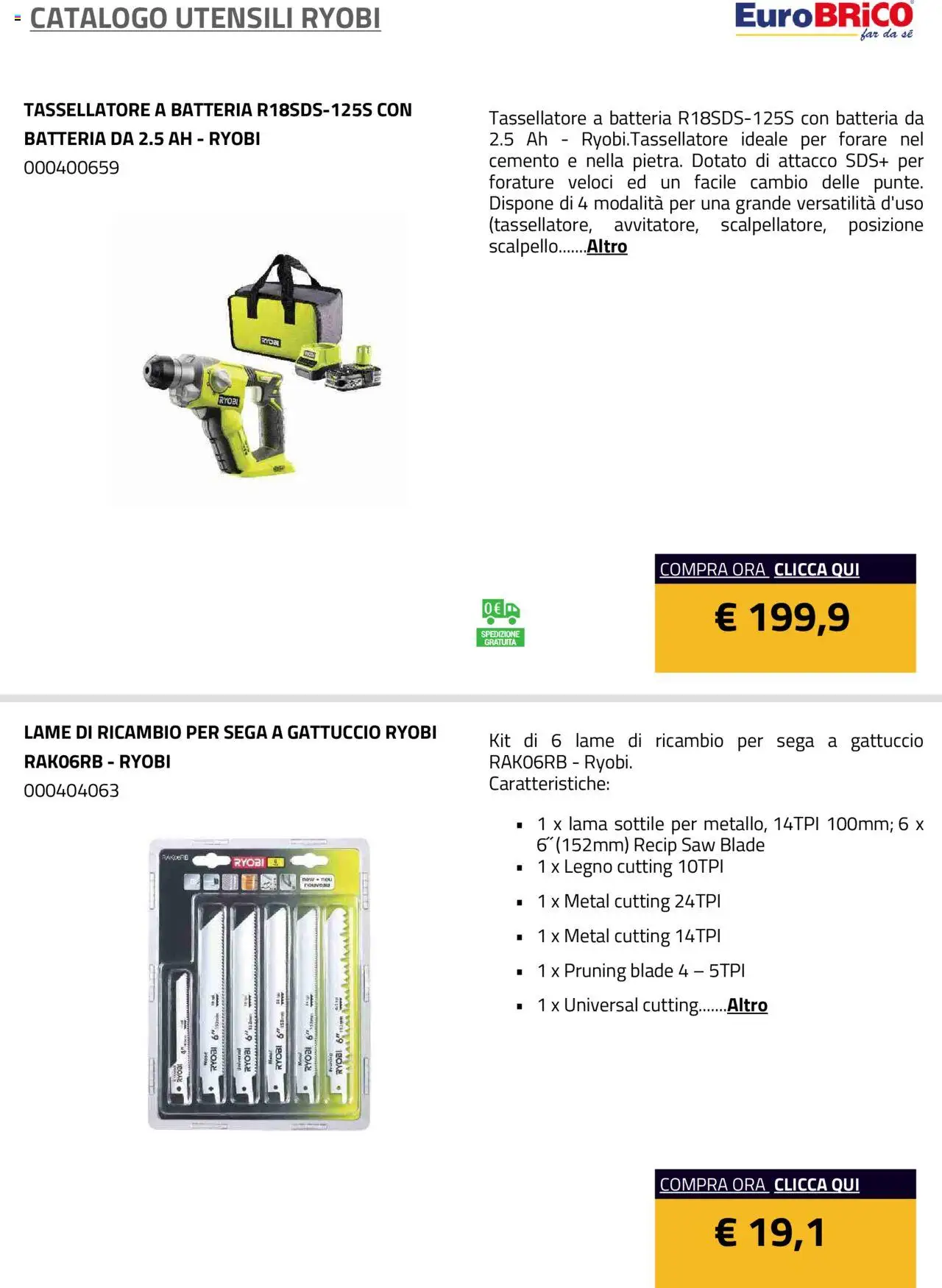 Eurobrico Utensili Ryobi catalogo - pagina 32 - valido dal 23/07/2025
