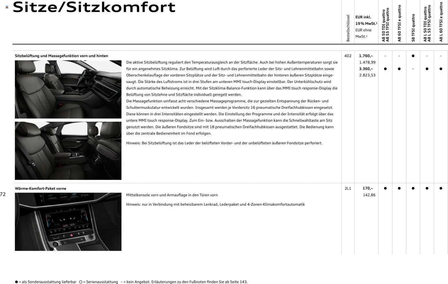 Audi A8 - Seite 72 - gültig ab 28.10.2025