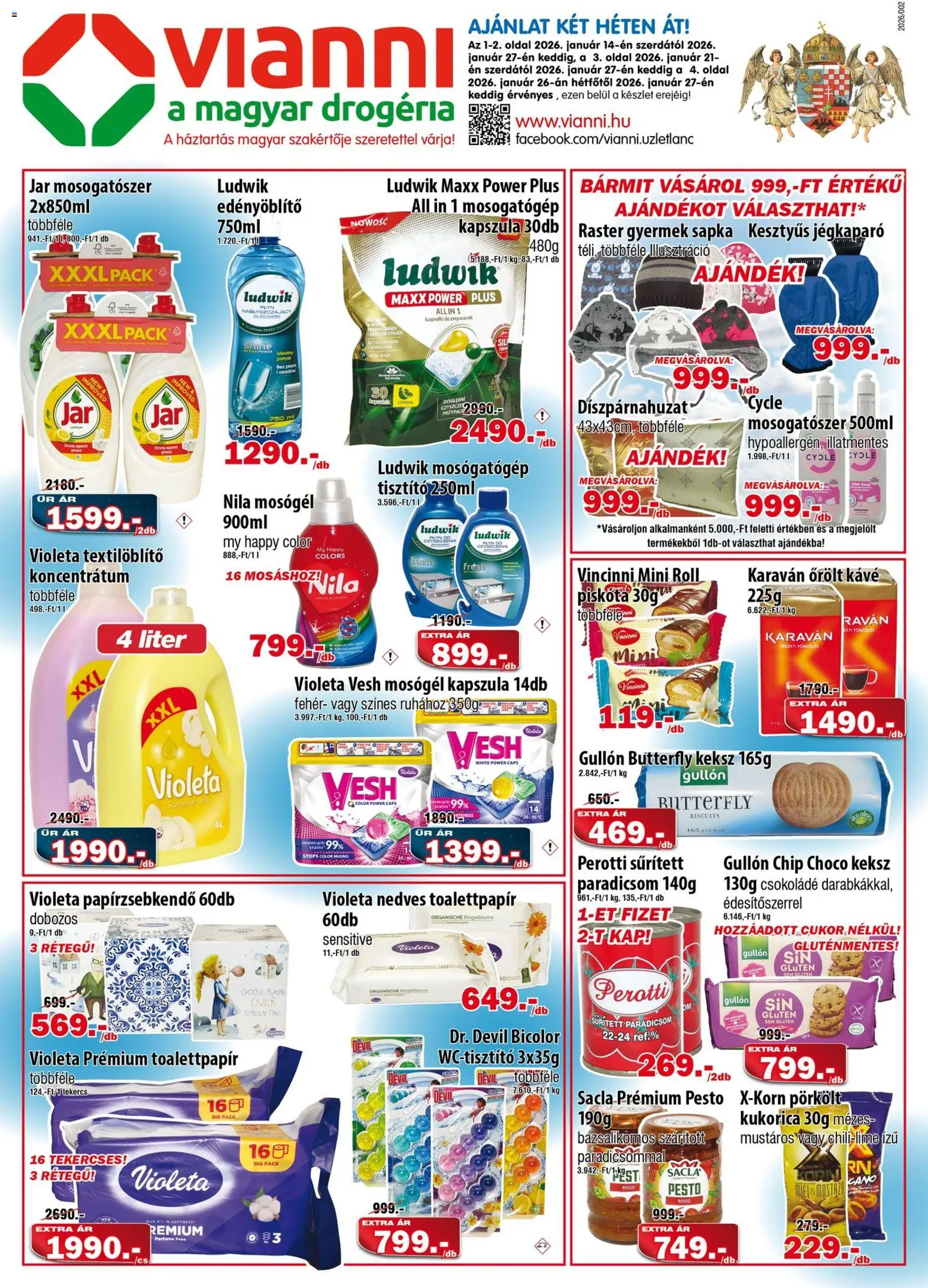 Vianni Akciós újság - 1oldal - érvényes 2026.01.14.-tól