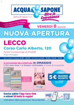 Anteprima Acqua e Sapone Lecco catalogo valida dal 08/08/2025