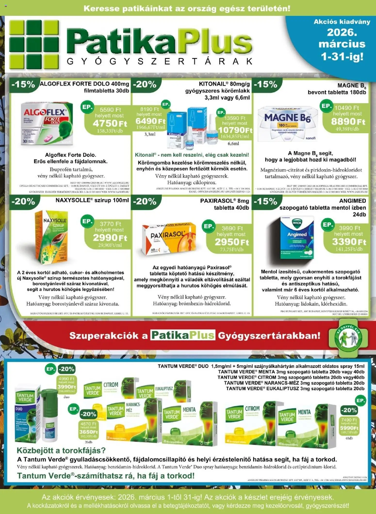 PatikaPlus akciós újság - 1oldal - érvényes 2026.03.01.-tól