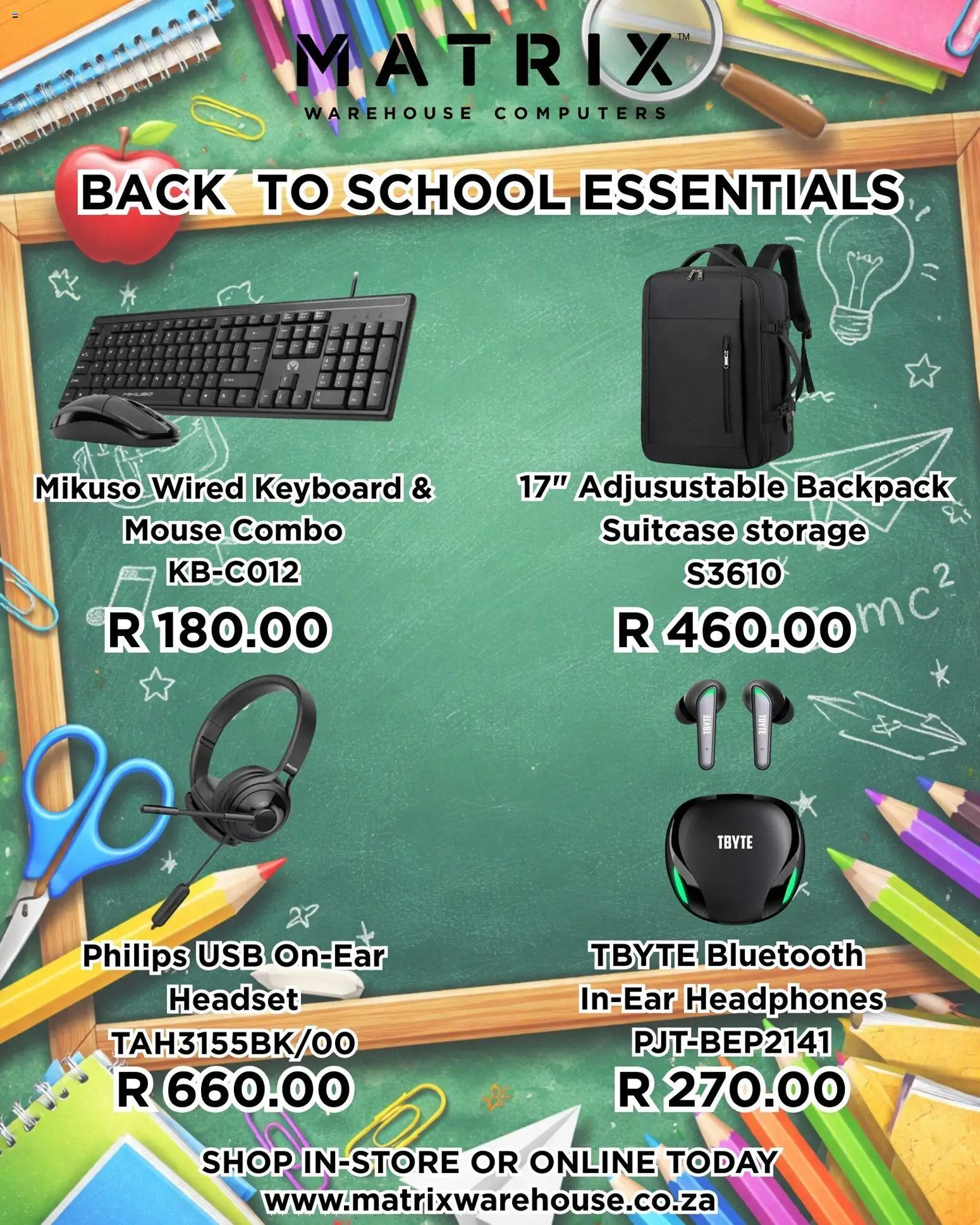 Matrix Warehouse Back To School - page 1- valid from 23/12/2025