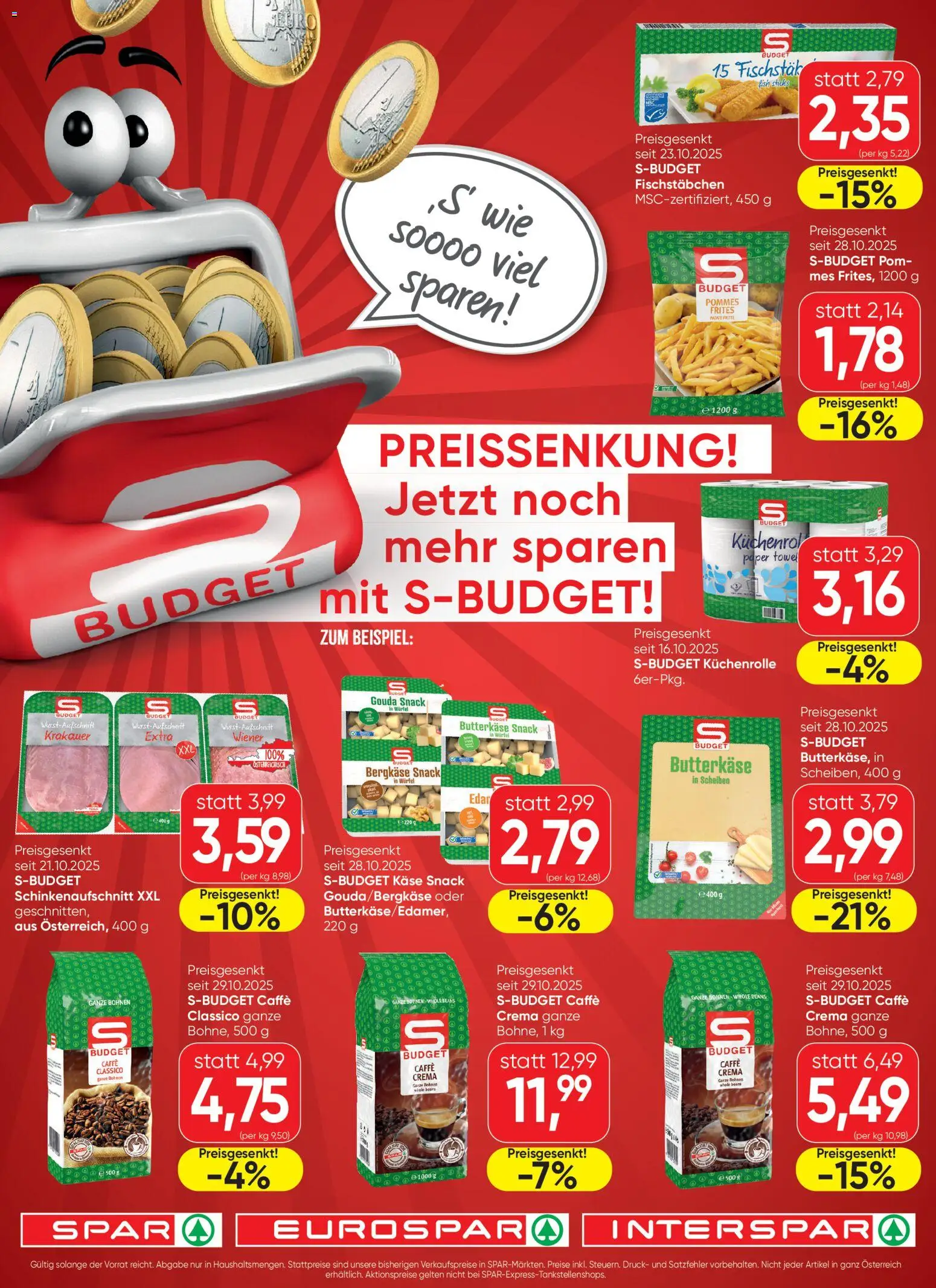 Spar SBUDGET - Niederösterreich - Seite 1- gültig ab 30.10.2025