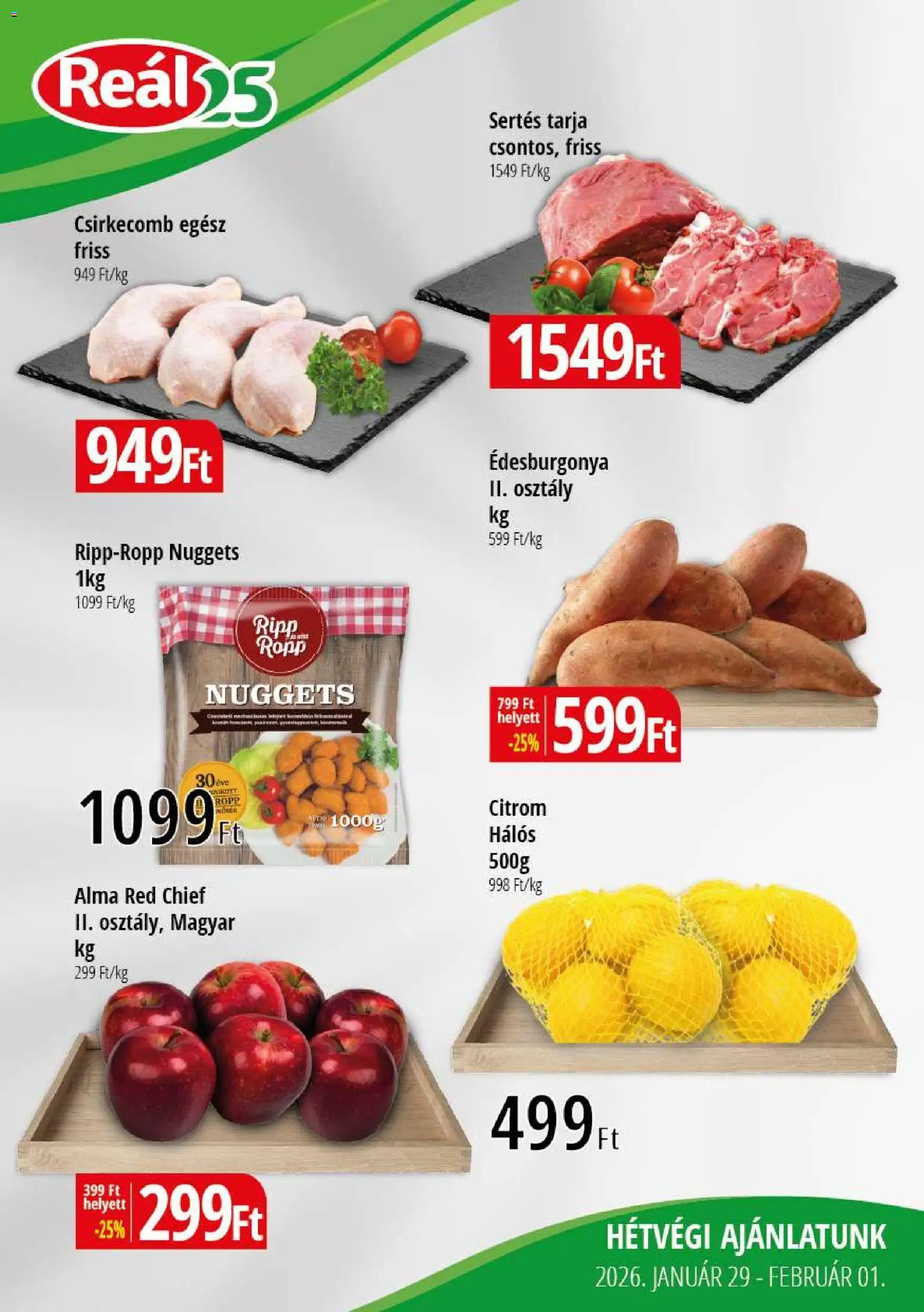 Reál Bevásárló hétvége - Kisalföld - 1oldal - érvényes 2026.01.29.-tól