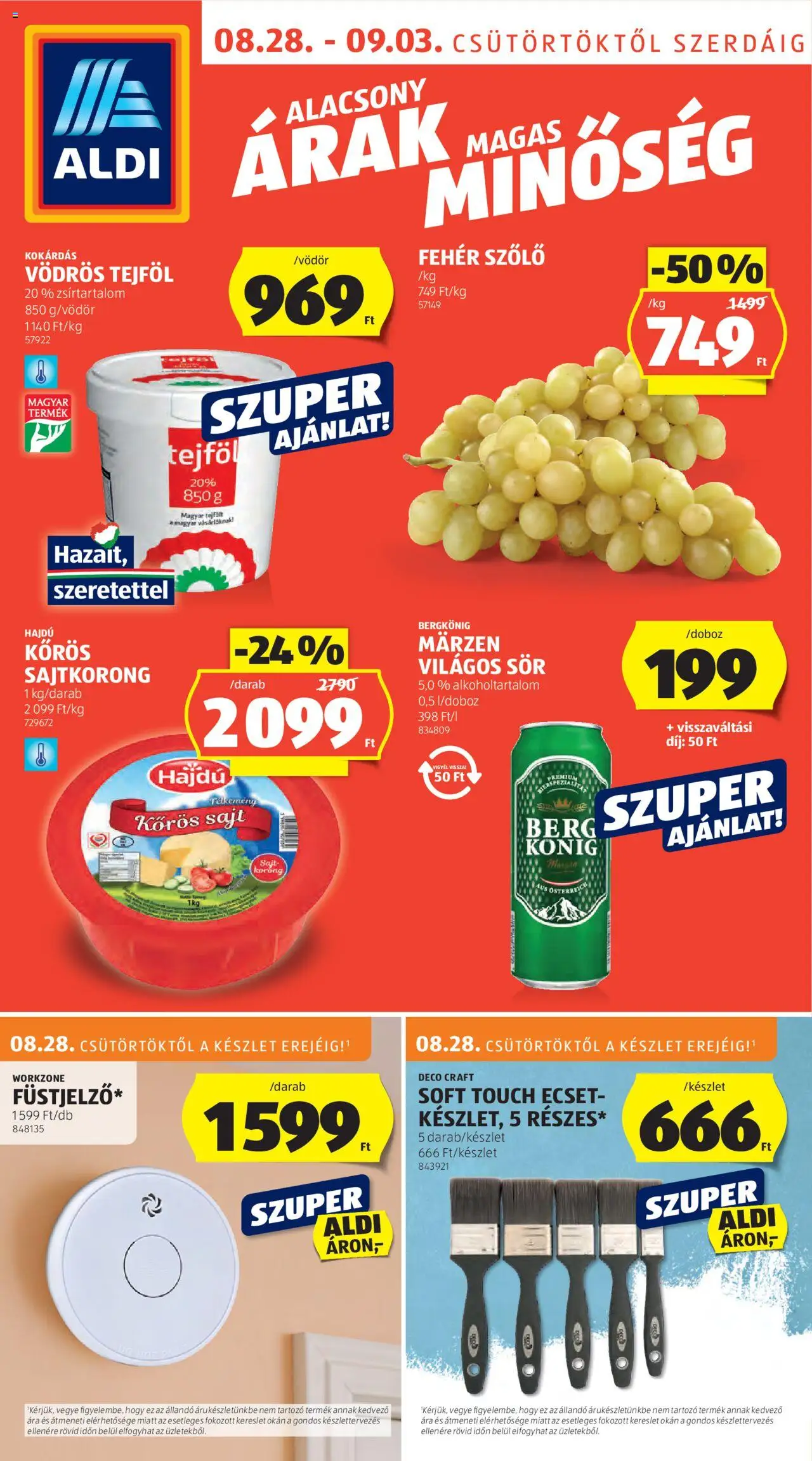 Aldi Akciós újság - 1oldal - érvényes 2025.08.28.-tól
