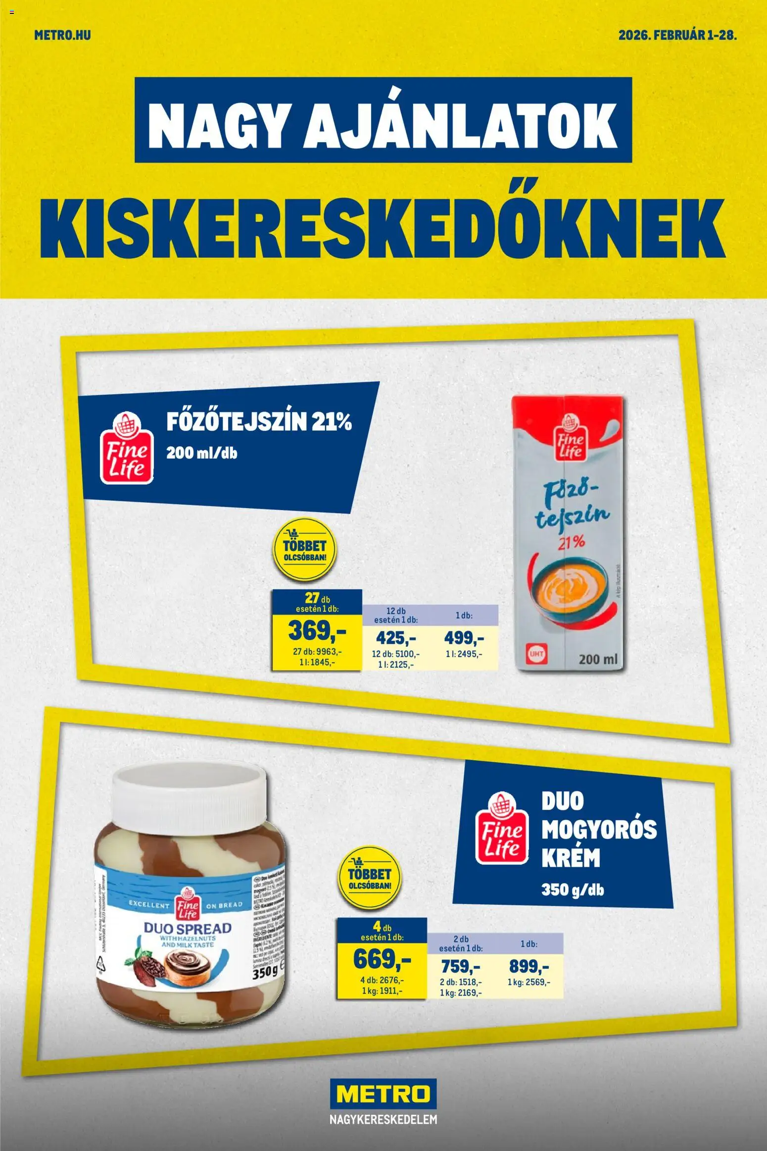 Metro - Nagy Ajánlatok Kiskereskedőknek - 1oldal - érvényes 2026.02.01.-tól