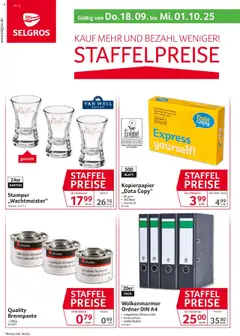 Vorschau Selgros Staffelpreise gültig ab 18.09.2025