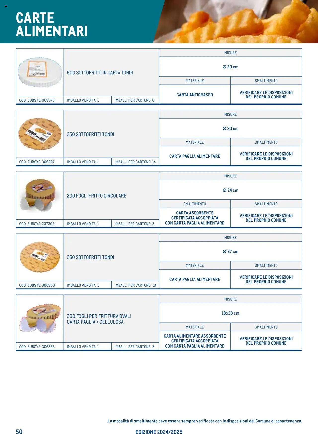Catalogo Take Away e Monouso 2024 Metro	 - pagina 50 - valido dal 22/07/2024