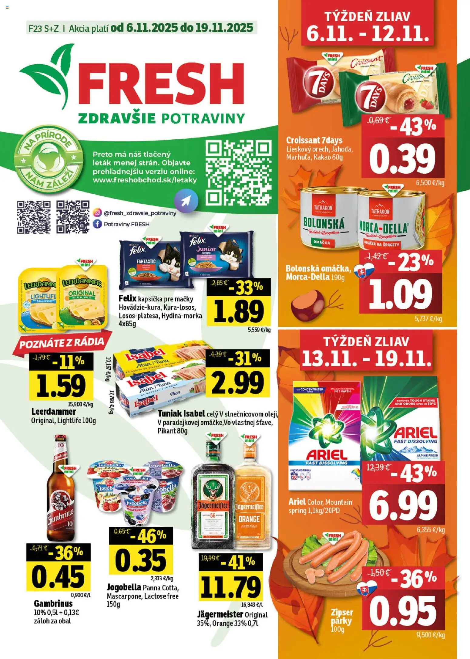Fresh stredné a západné Slovensko - strana 1- platný od 06.11.2025
