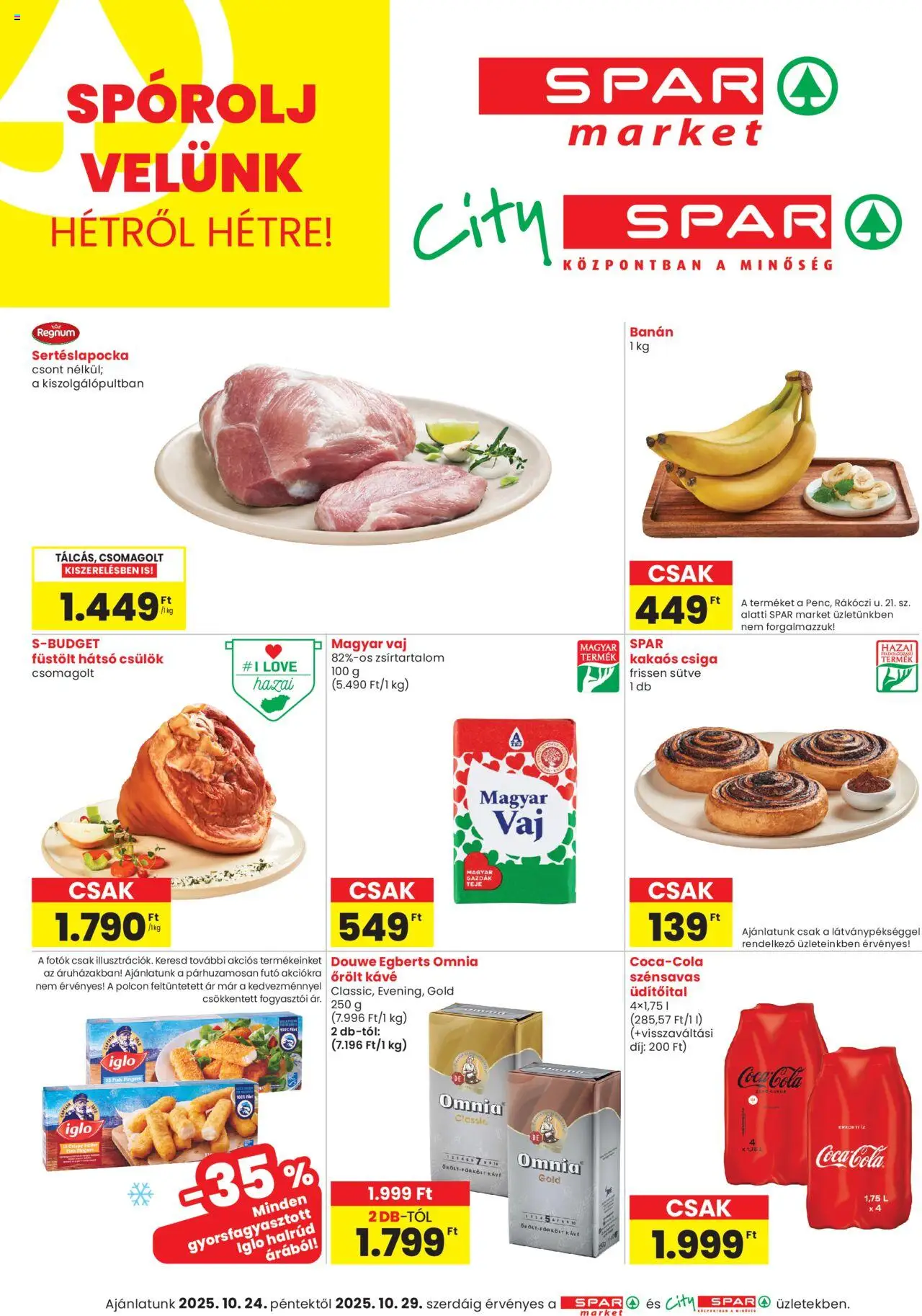 Spar Market Akciós újság - 1oldal - érvényes 2025.10.24.-tól