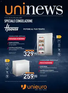 Anteprima Unieuro Congelazione catalogo valida dal 18/10/2025