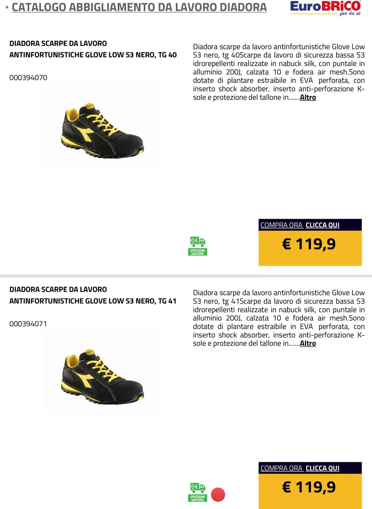 Eurobrico Abbigliamento da Lavoro Diadora catalogo - pagina 27 - valido dal 23/07/2025
