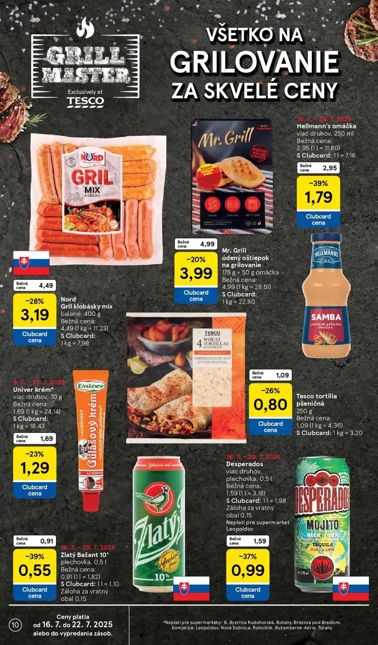Tesco Supermarket - leták - strana 10- platný od 16.07.2025