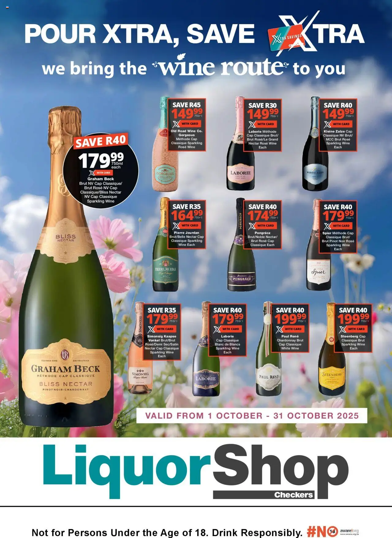 Checkers LiquorShop October Wine Promotion - page 1- valid from 01/10/2025