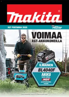 Esikatselu Makita tarjoukset - XGT Puutarha 2025 voimassa alkaen 20/03/2025
