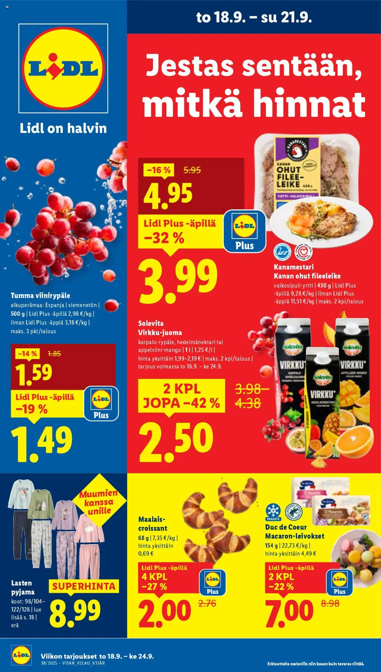 Lidl tarjoukset - sivu 1- voimassa alkaen 18/09/2025