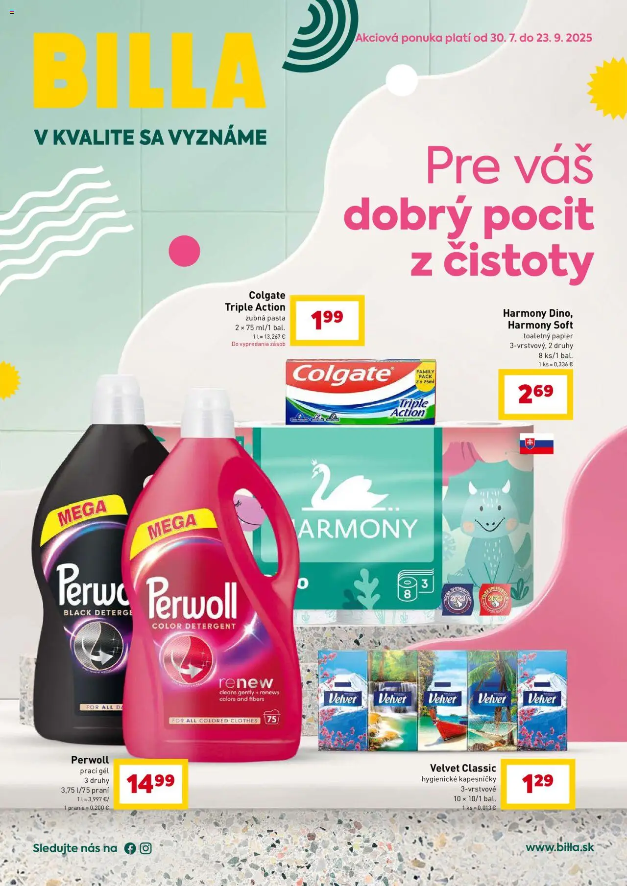 Billa pre váš dobrý pocit z čistoty - strana 1- platný od 30.07.2025