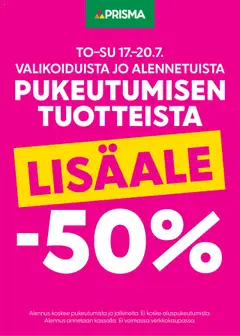 Esikatselu Prisma tarjoukset - Lisäale voimassa alkaen 17/07/2025