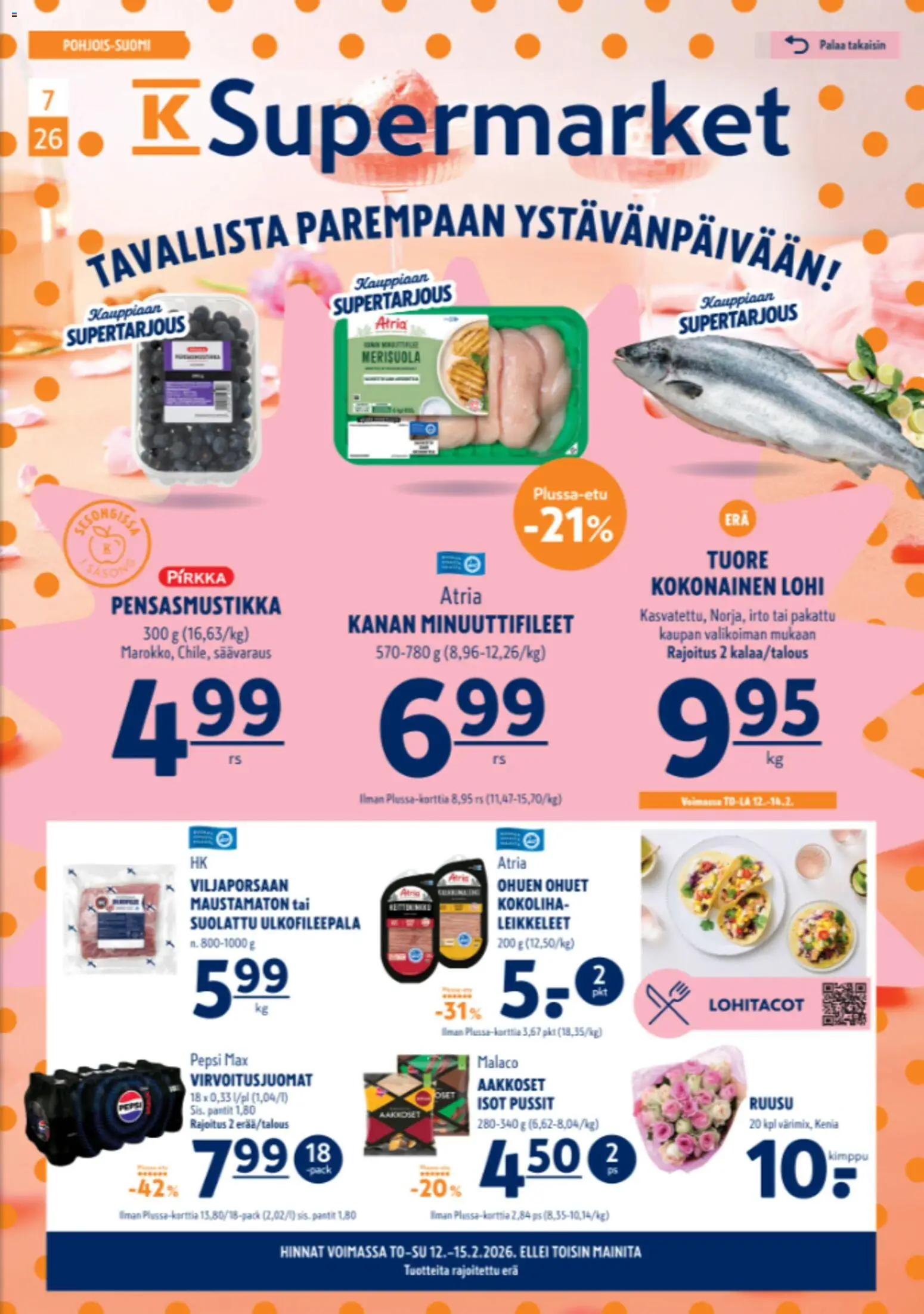 K-Supermarket tarjoukset - sivu 1- voimassa alkaen 12/02/2026